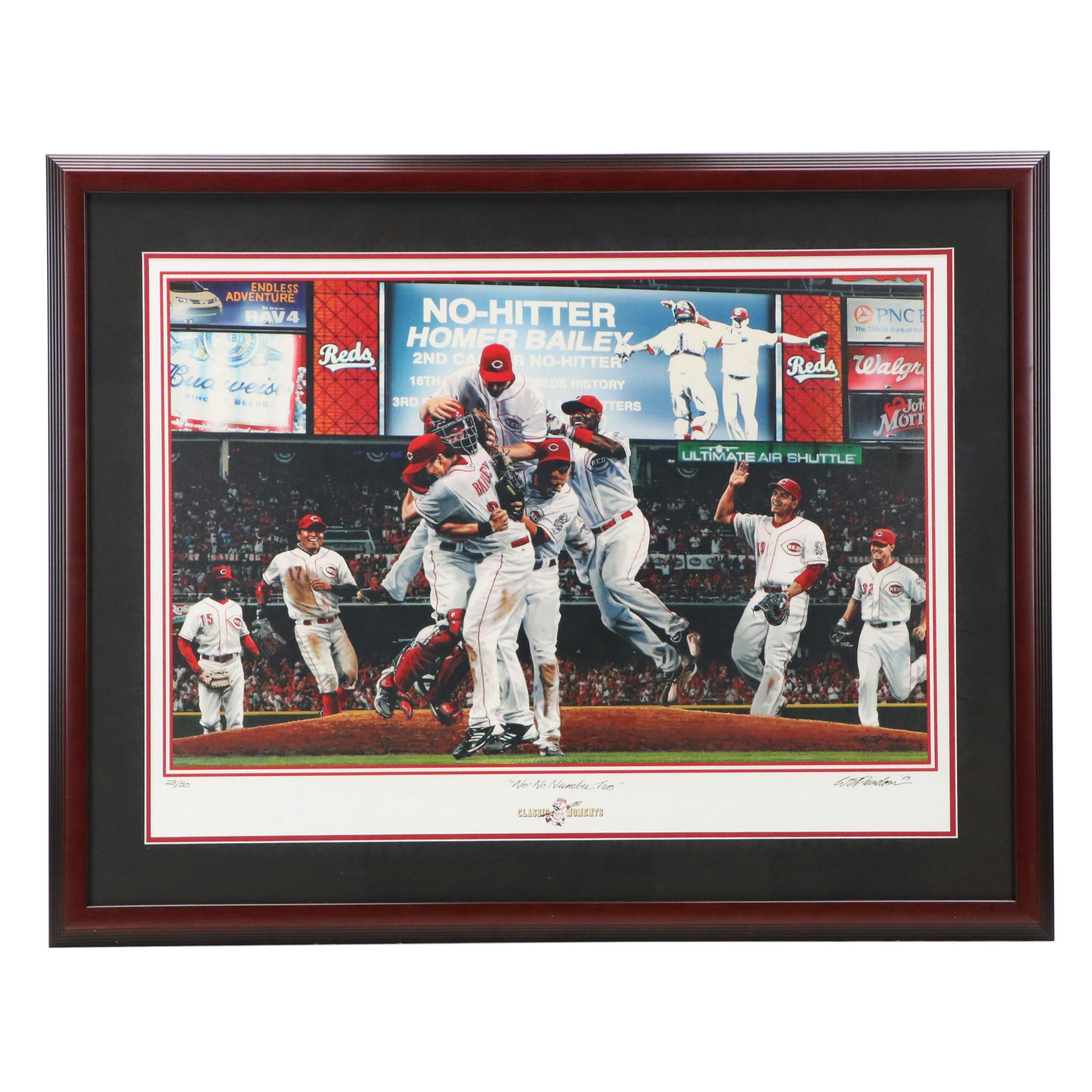 Bill Purdom Cincinnati Reds Giclée "No-No Number Two," 2013