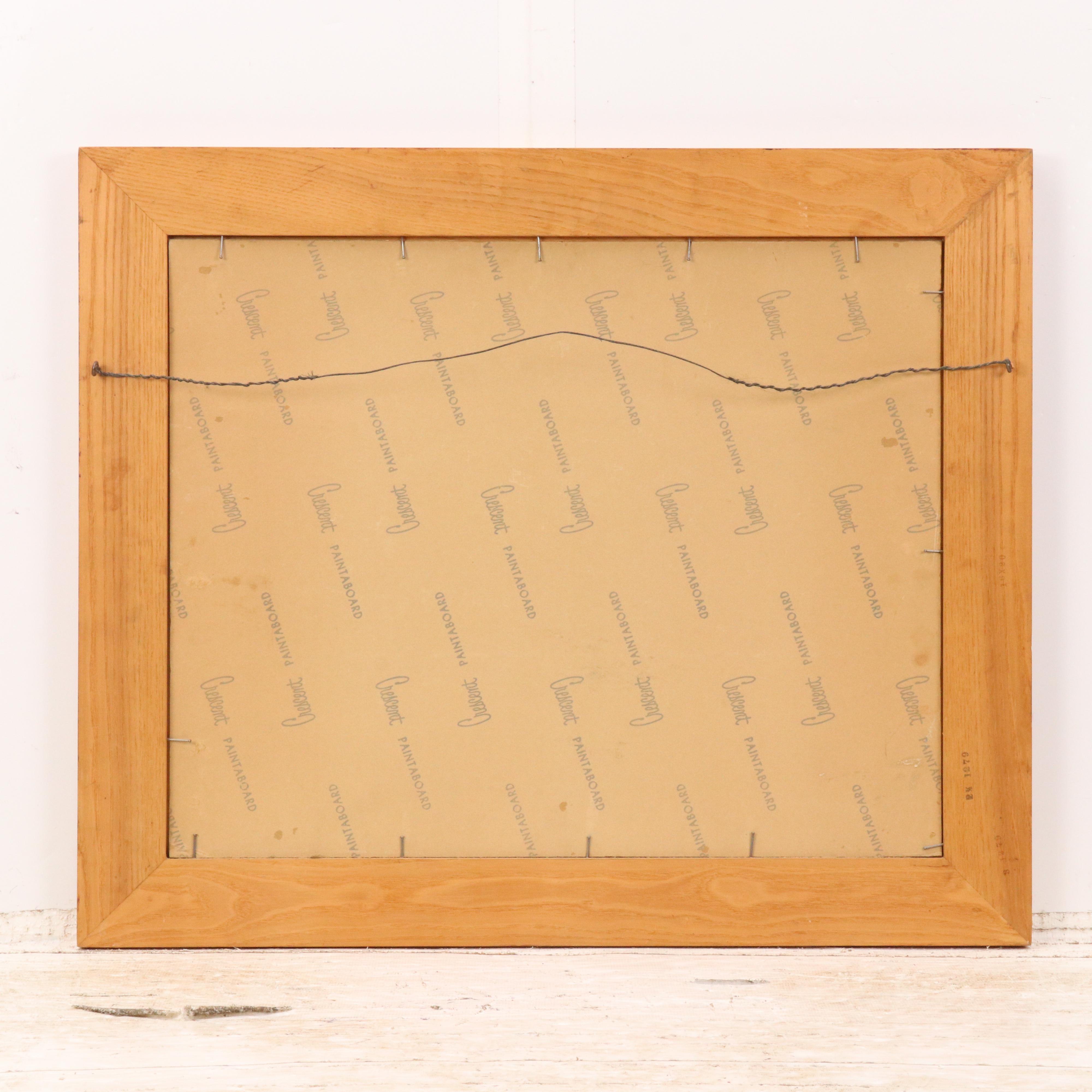 Modernist Oil Painting of Fish in Underwater Scene, 1950