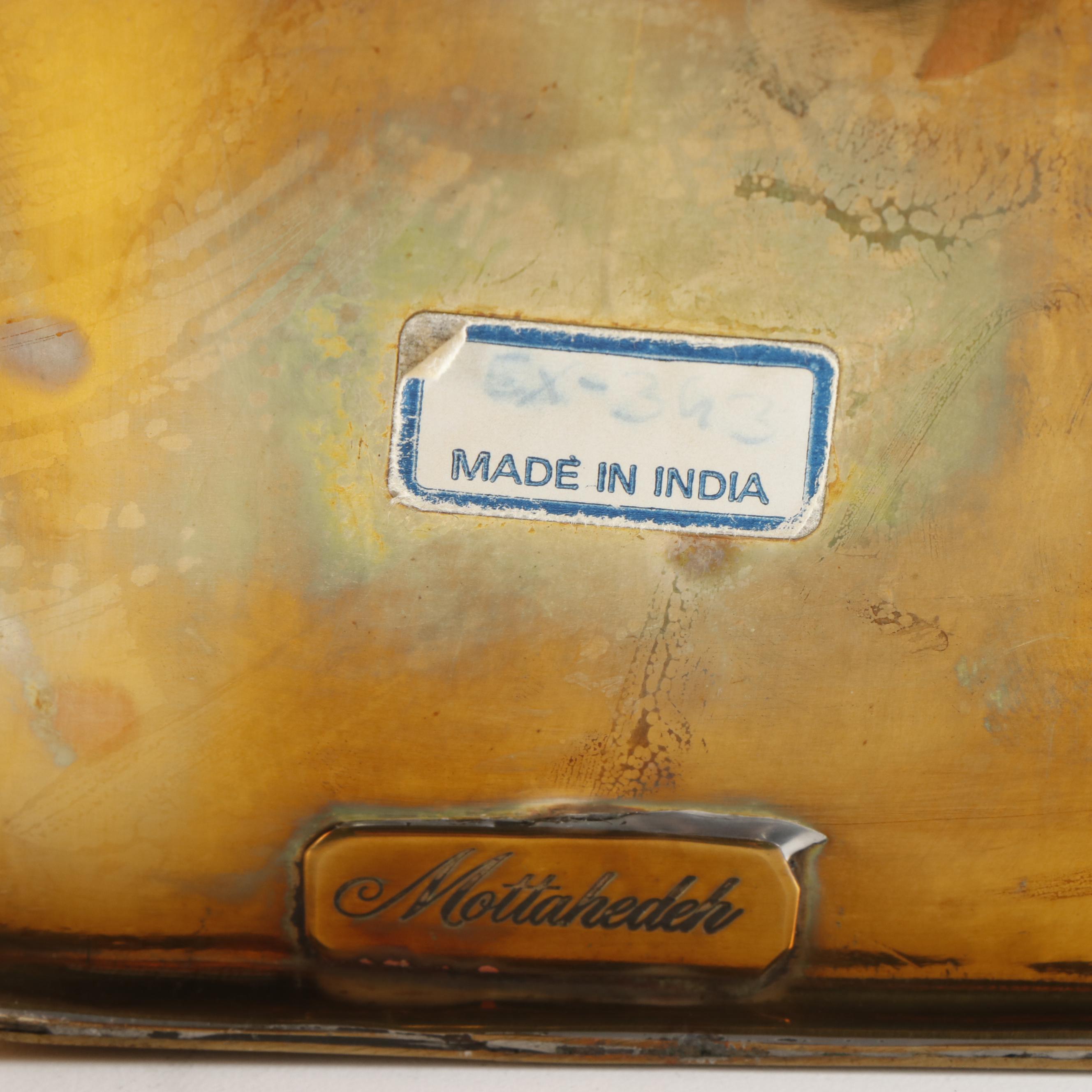 Mottahedeh, Sarreid with Other Brass Baskets, Bowl and Decorative Key