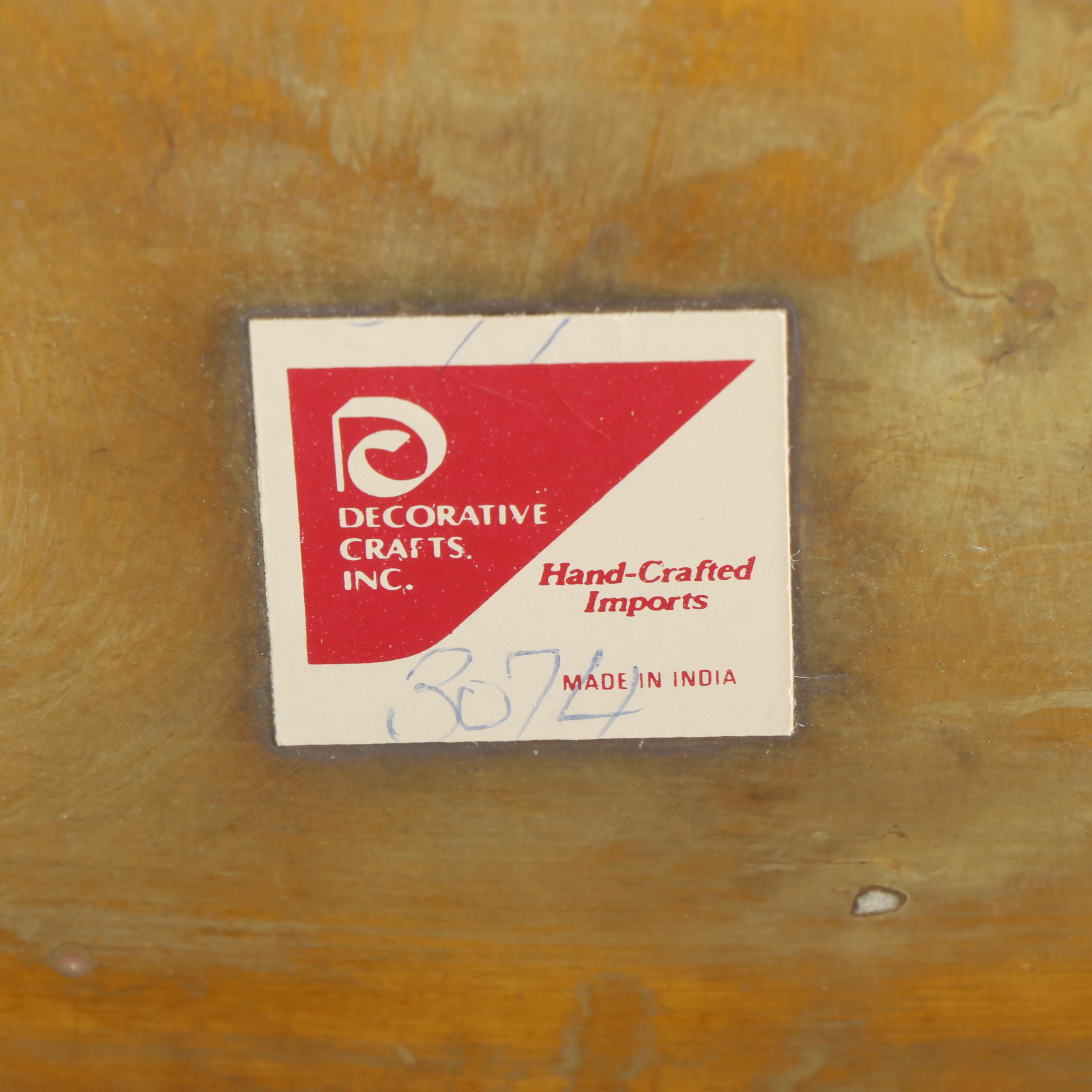 Mottahedeh, Sarreid with Other Brass Baskets, Bowl and Decorative Key