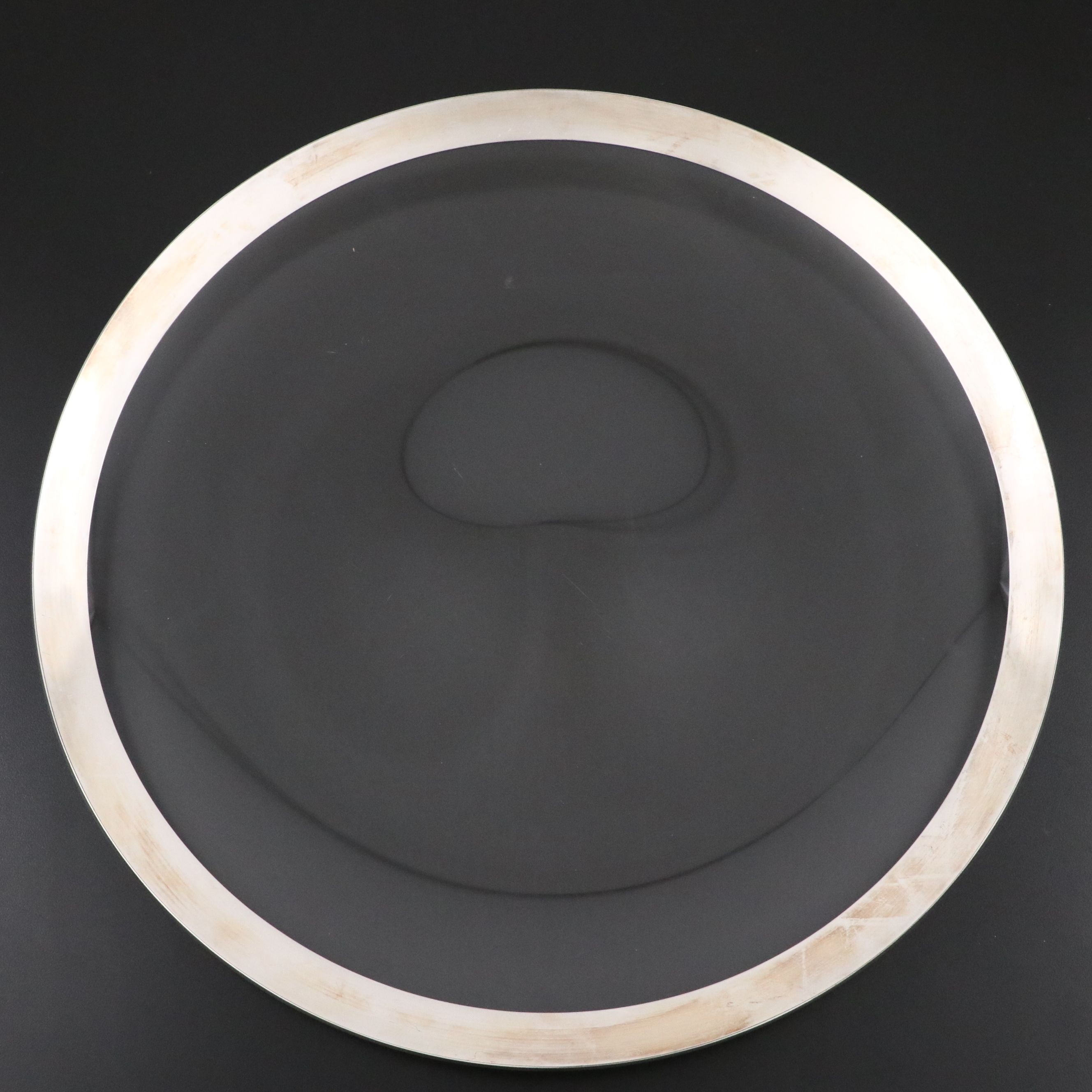 Dorothy C. Thorpe MCM Crystal with Silver Overlay Punch Bowl Set and Platter