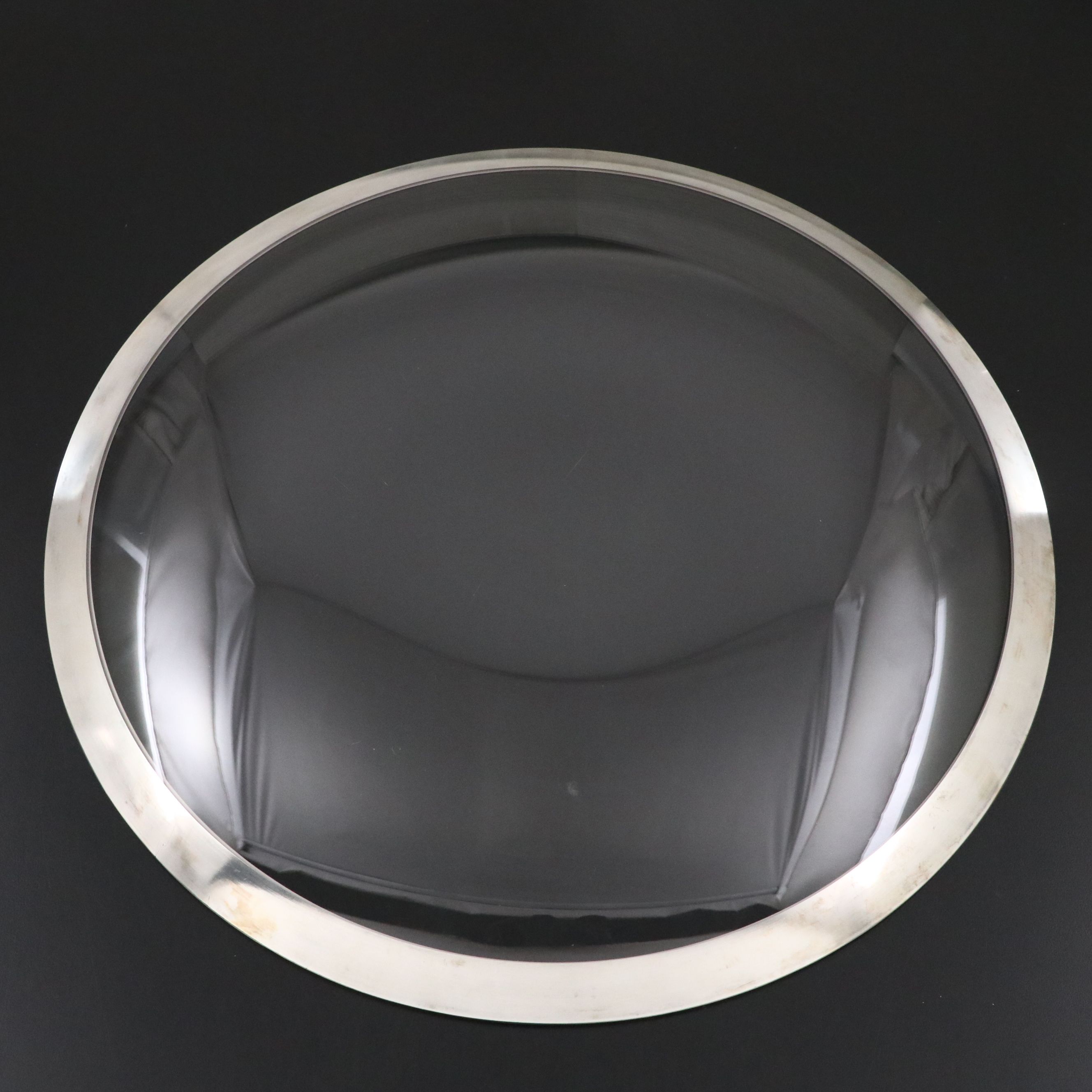 Dorothy C. Thorpe MCM Crystal with Silver Overlay Punch Bowl Set and Platter