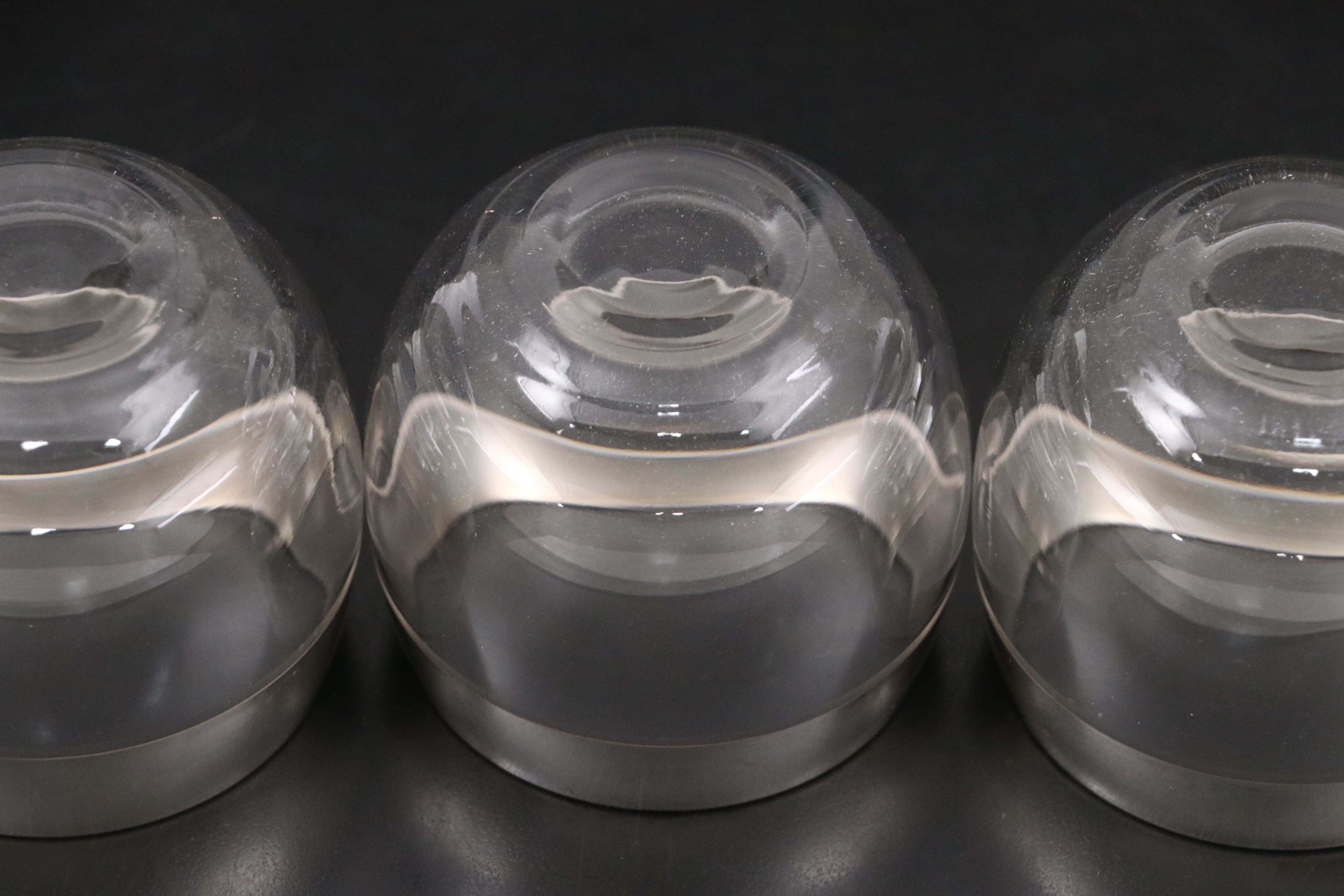 Dorothy C. Thorpe MCM Crystal with Silver Overlay Punch Bowl Set and Platter