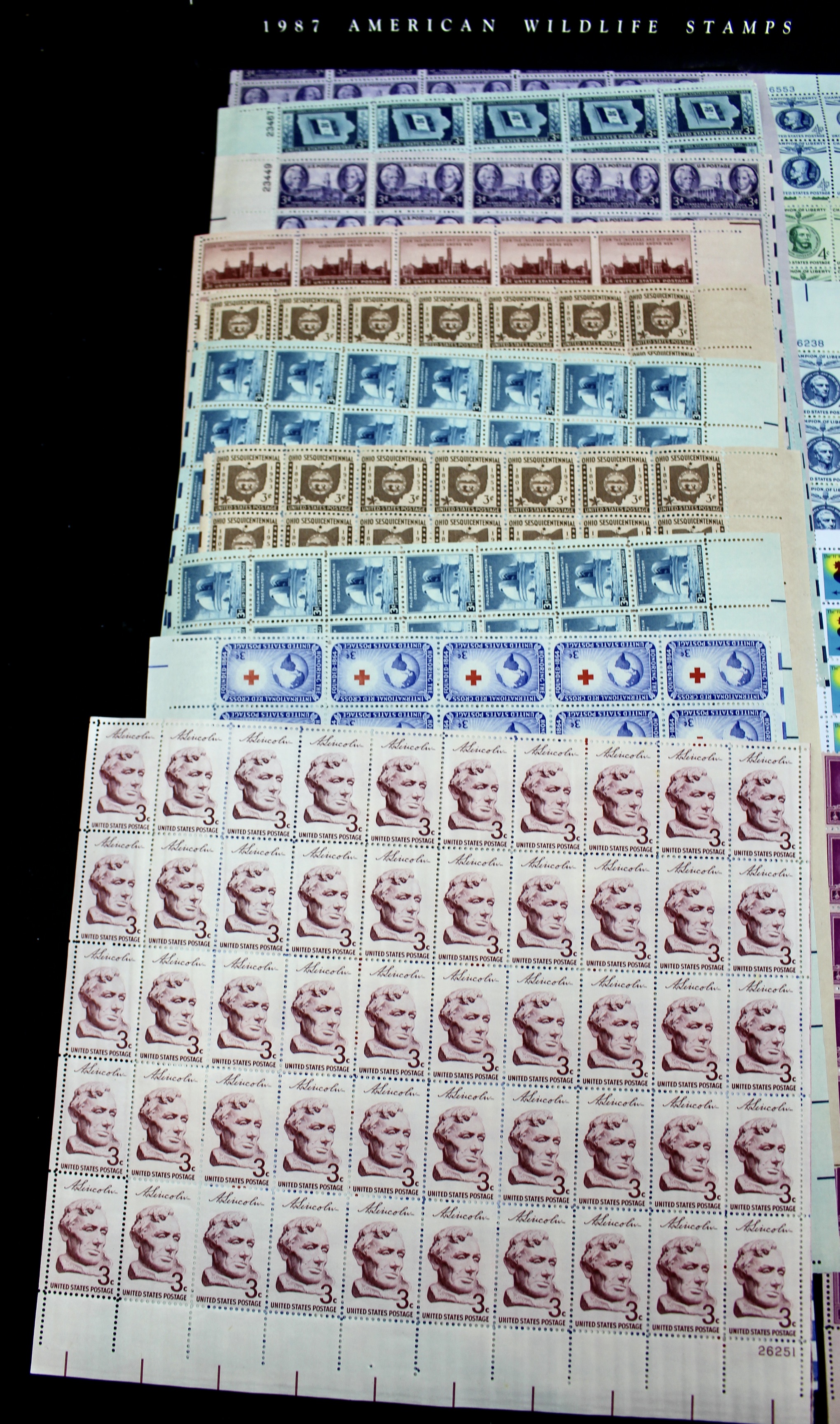 Forty Mint Condition U.S. Postage Stamp Sheets