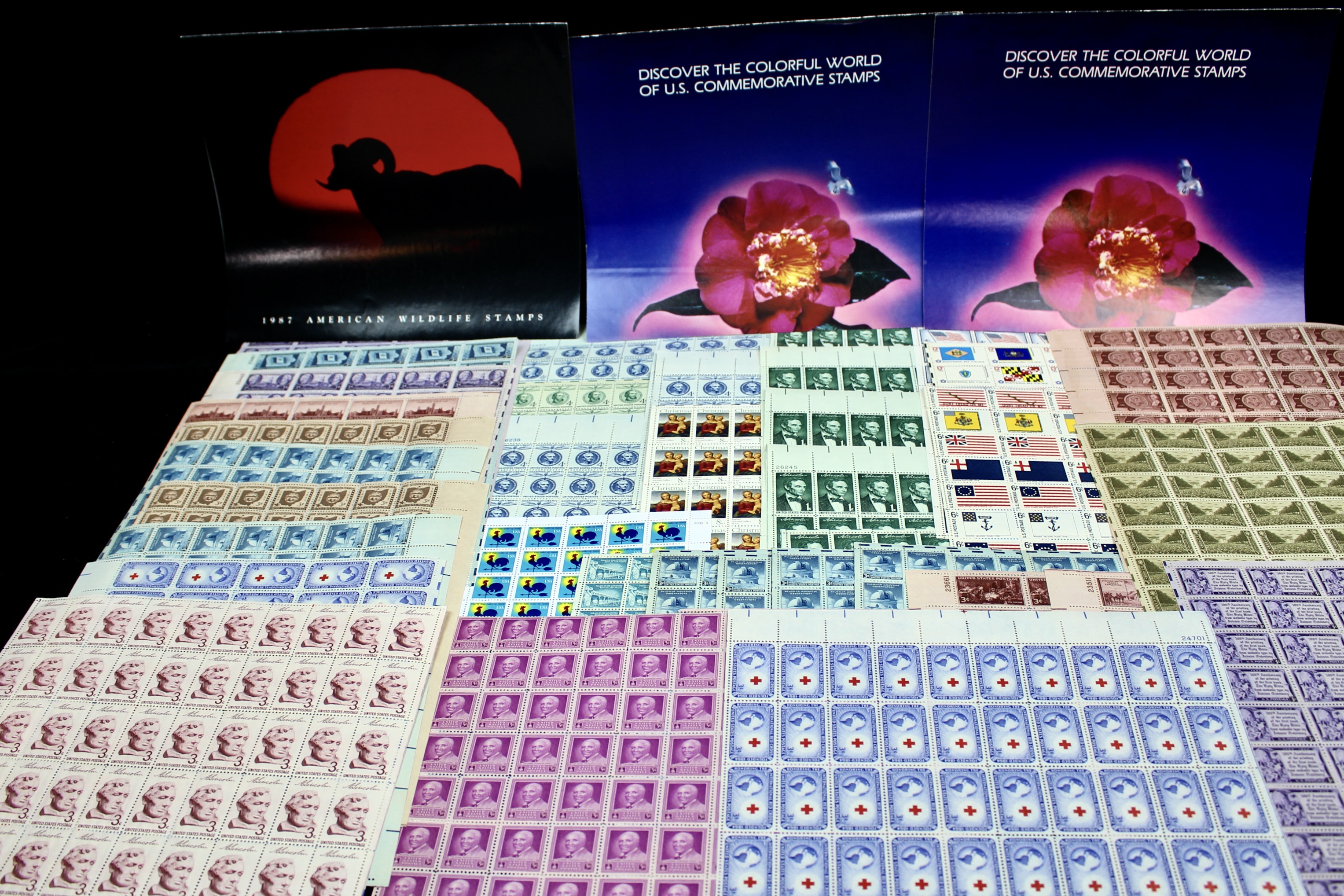 Forty Mint Condition U.S. Postage Stamp Sheets