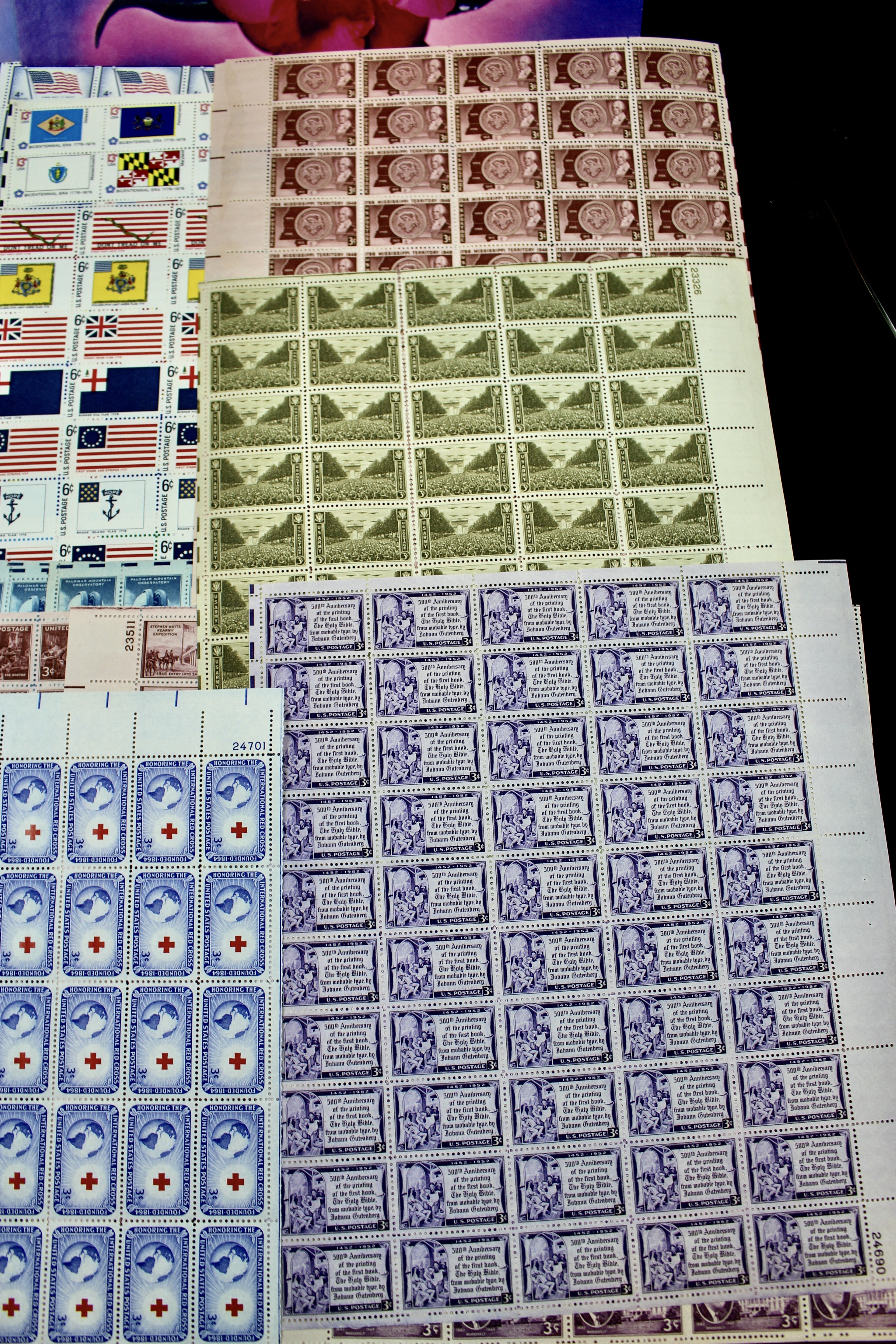 Forty Mint Condition U.S. Postage Stamp Sheets