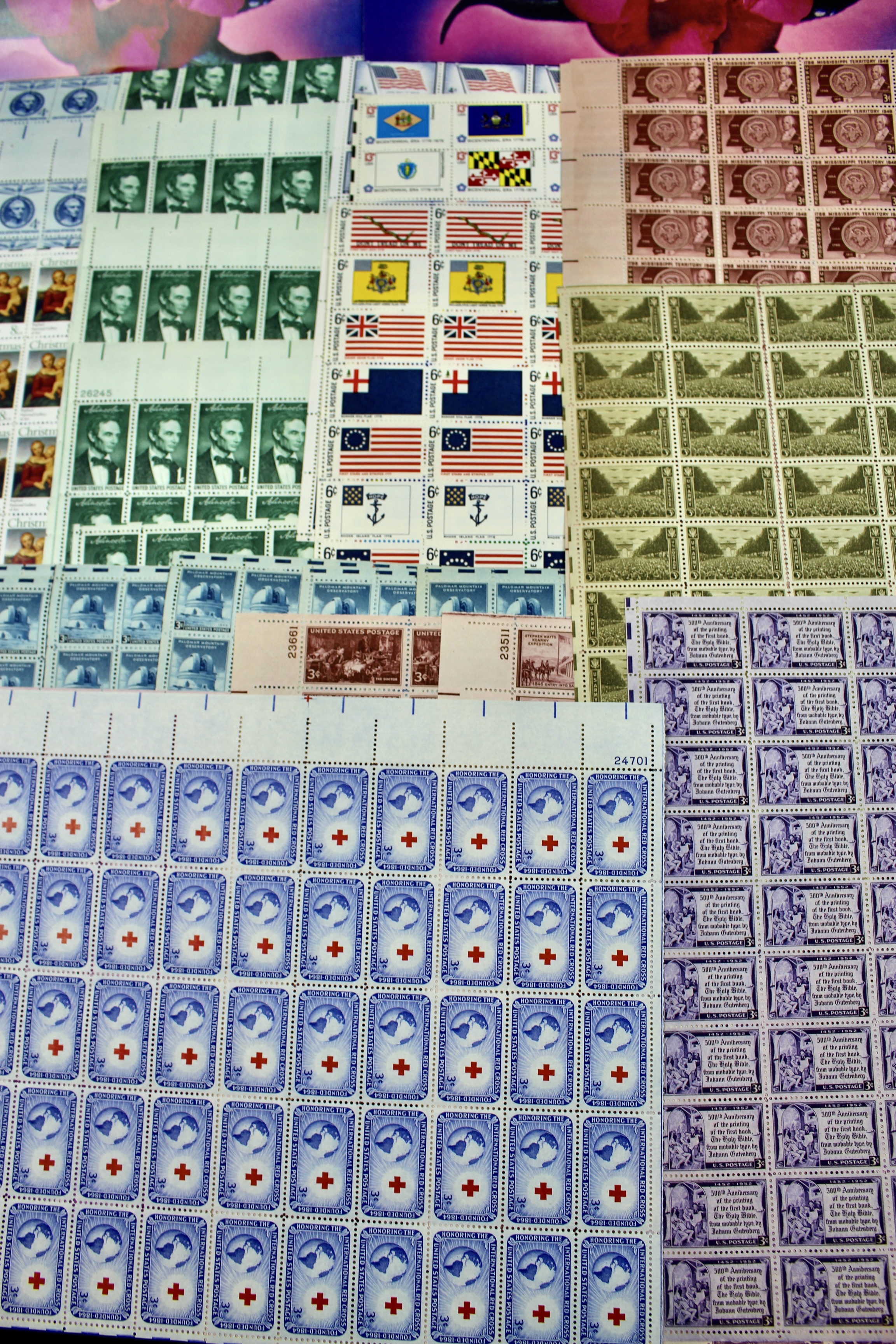 Forty Mint Condition U.S. Postage Stamp Sheets