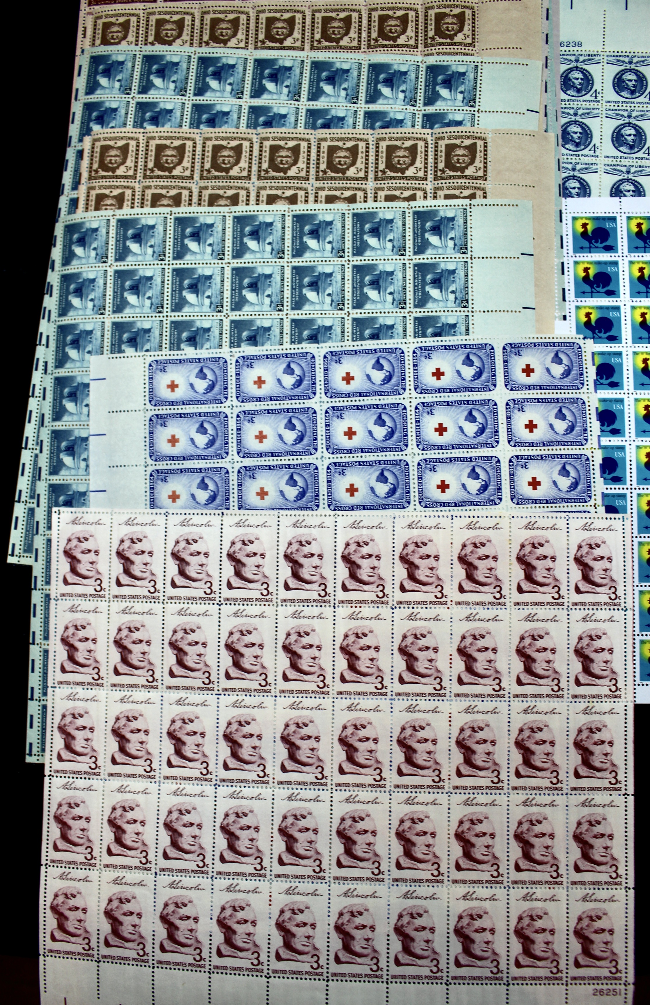 Forty Mint Condition U.S. Postage Stamp Sheets