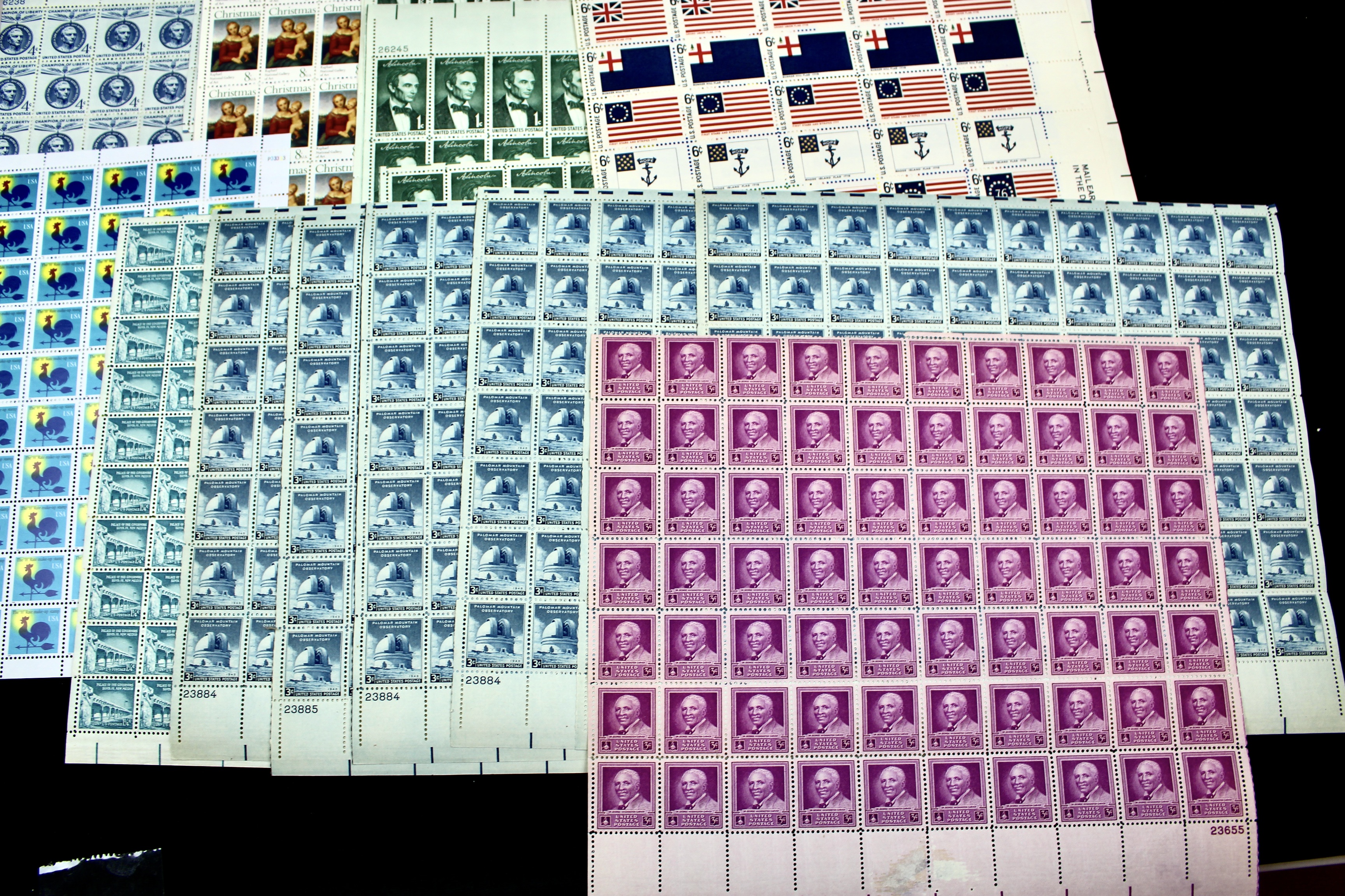 Forty Mint Condition U.S. Postage Stamp Sheets