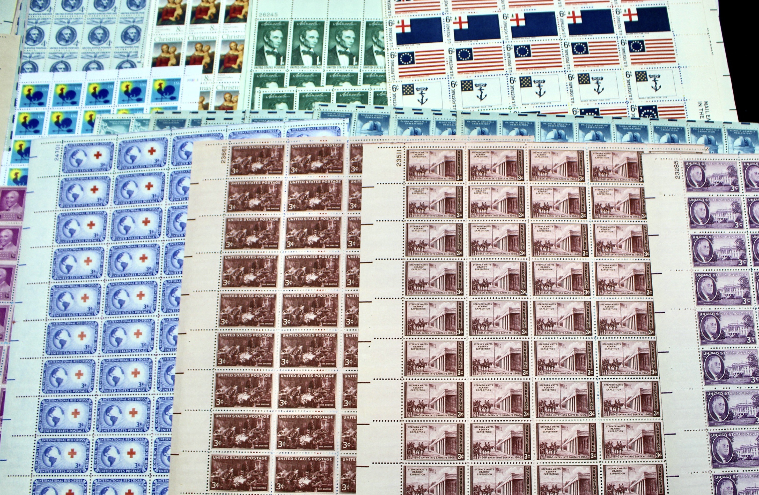 Forty Mint Condition U.S. Postage Stamp Sheets