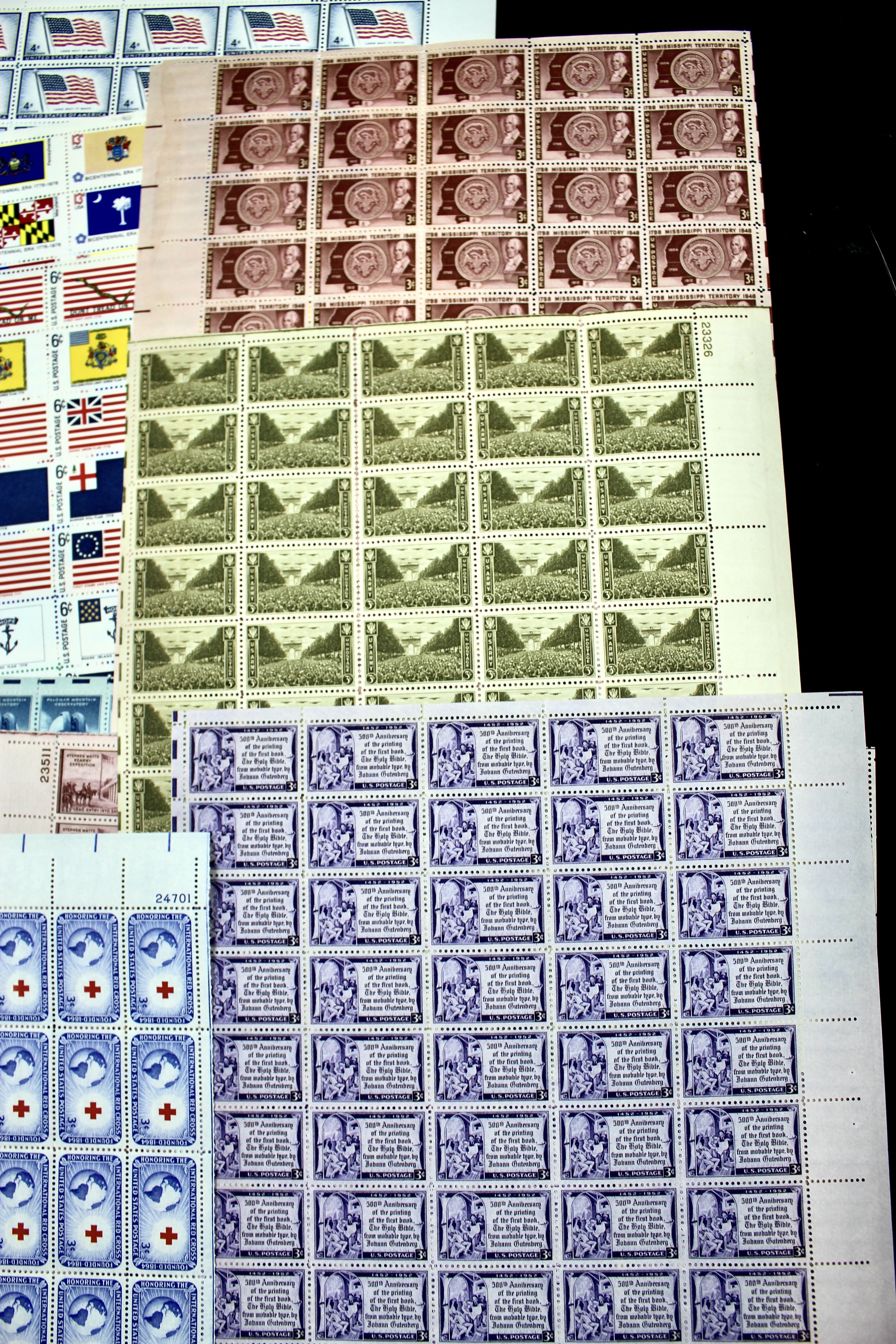 Forty Mint Condition U.S. Postage Stamp Sheets