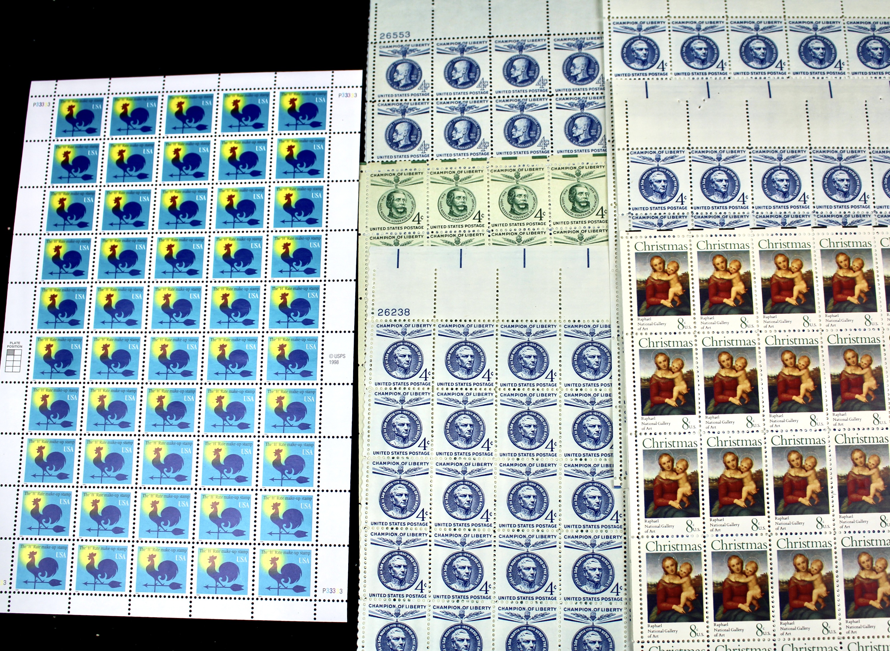 Forty Mint Condition U.S. Postage Stamp Sheets