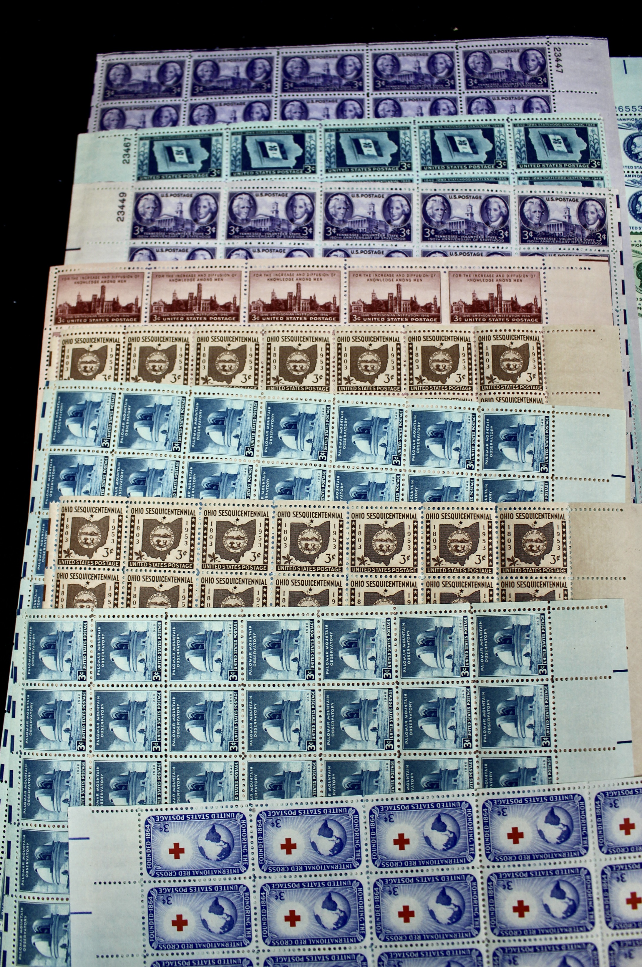 Forty Mint Condition U.S. Postage Stamp Sheets