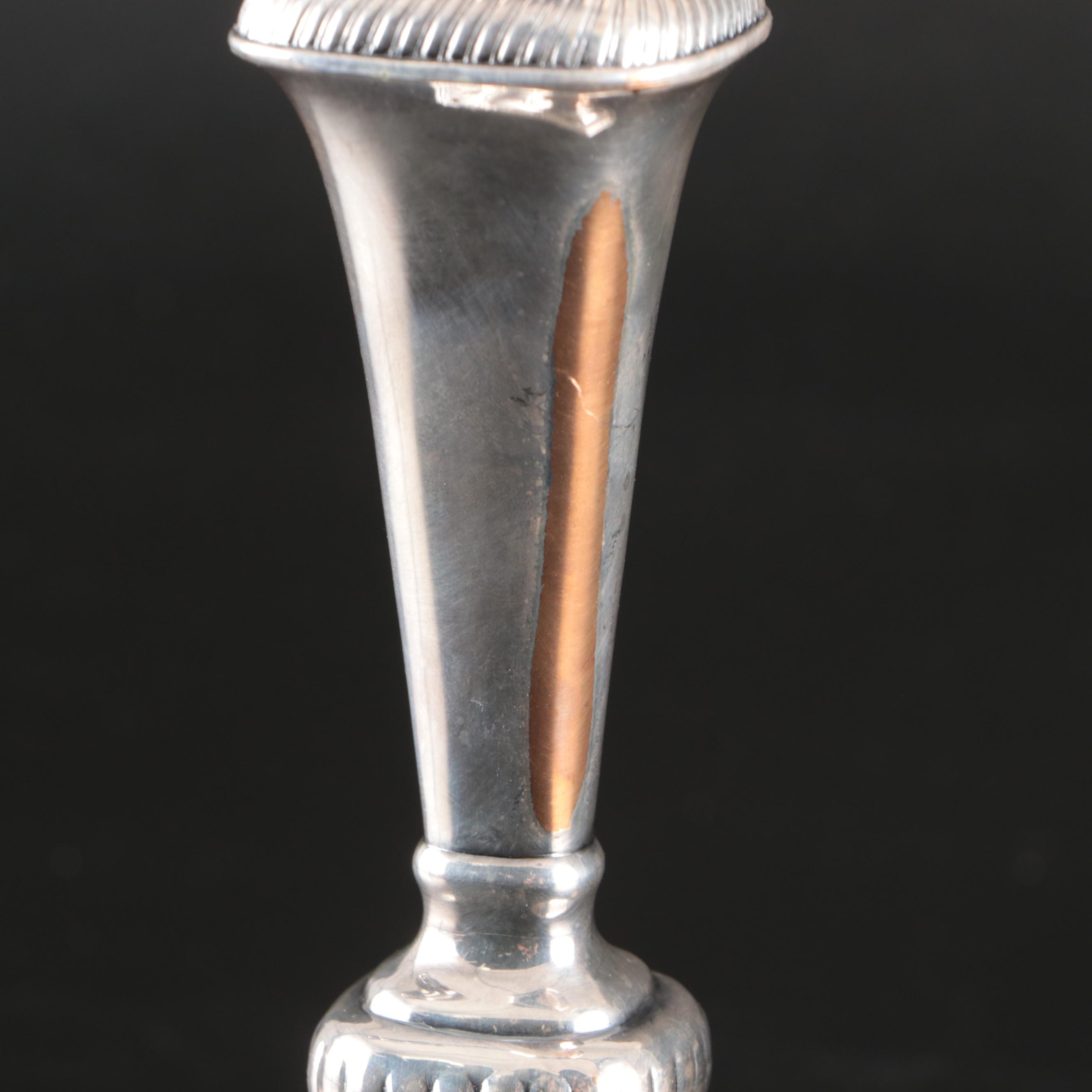 Pair of Georgian Style Silver Plate Candelabras