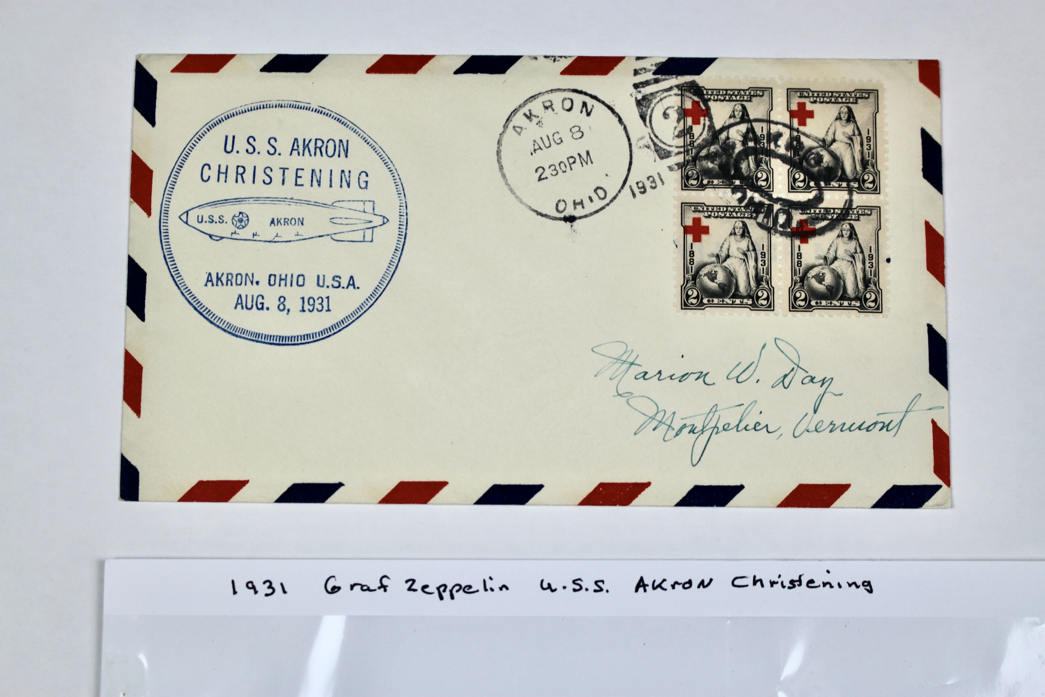1931 Graf Zeppelin U.S.S. Akron Christening Postal Cover