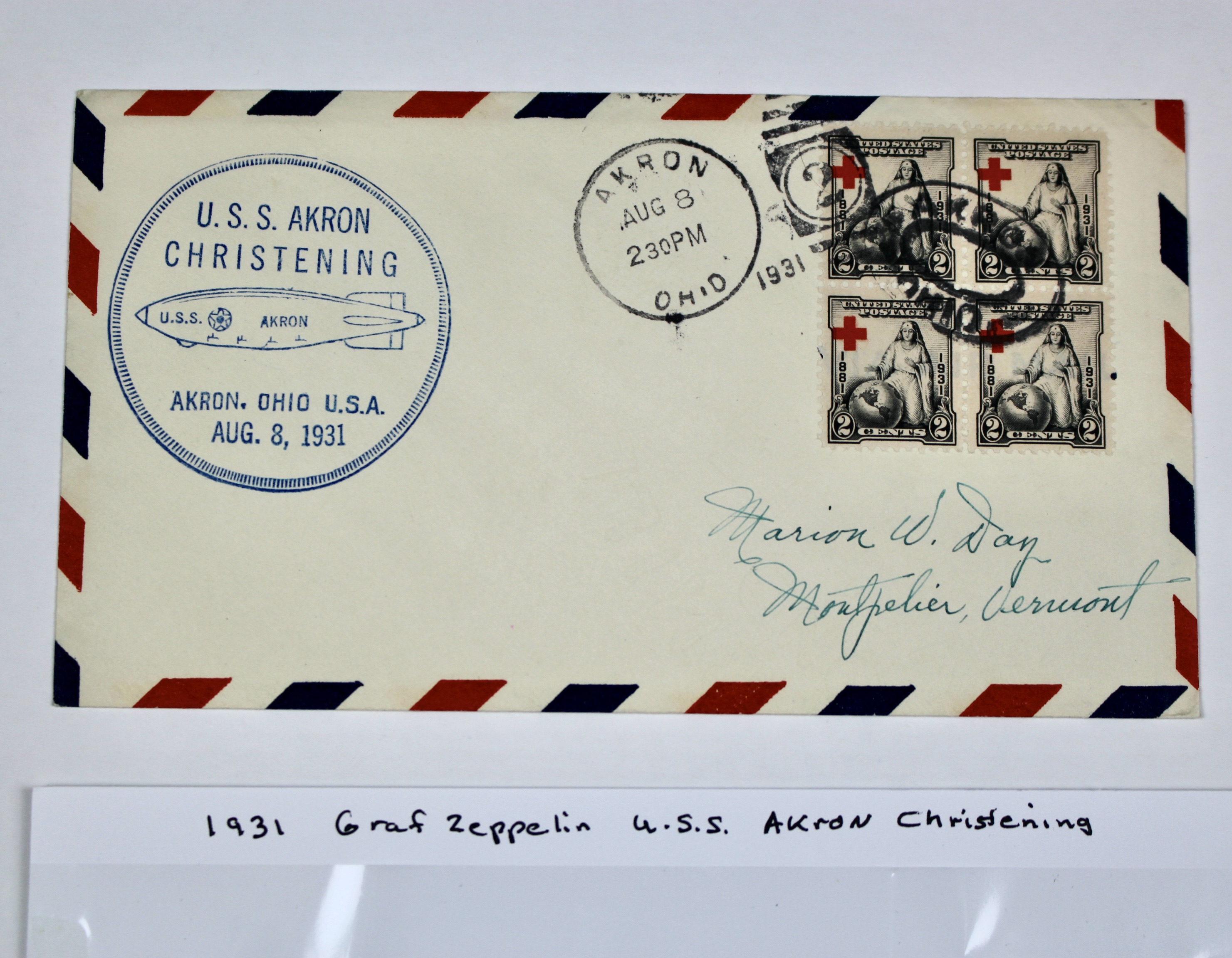 1931 Graf Zeppelin U.S.S. Akron Christening Postal Cover