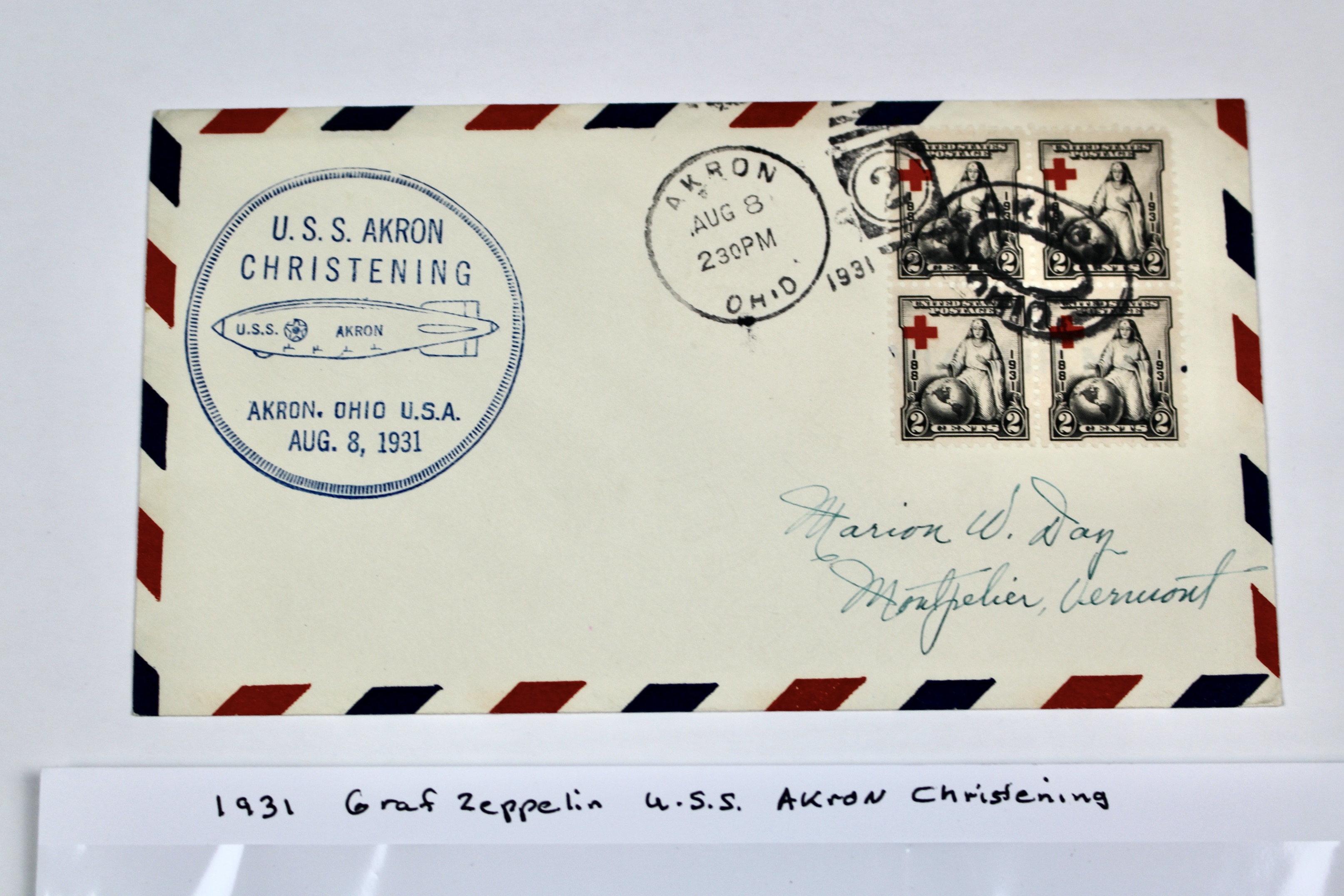1931 Graf Zeppelin U.S.S. Akron Christening Postal Cover