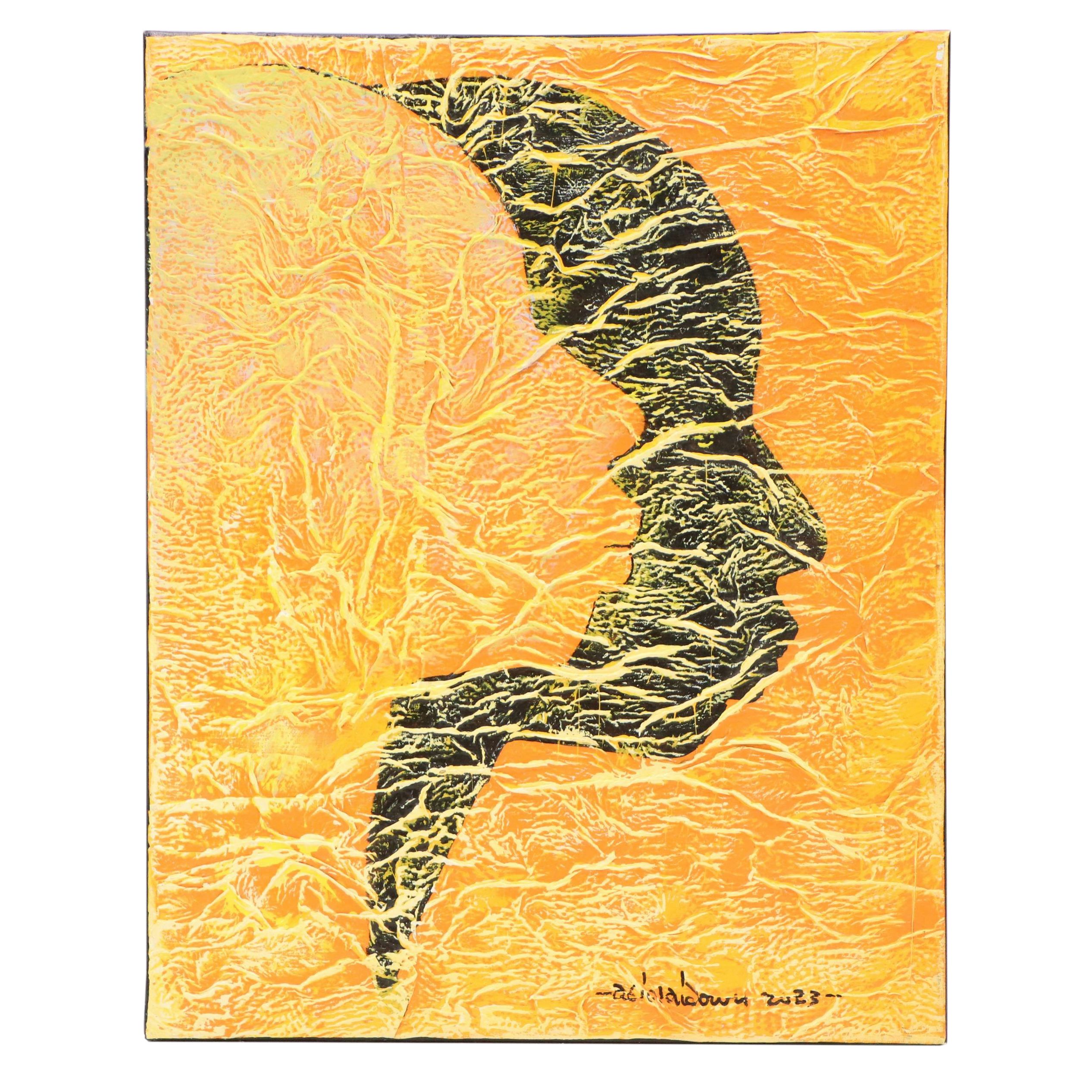 Abiola Idowu Acrylic Painting "Shadows of Love," 2023