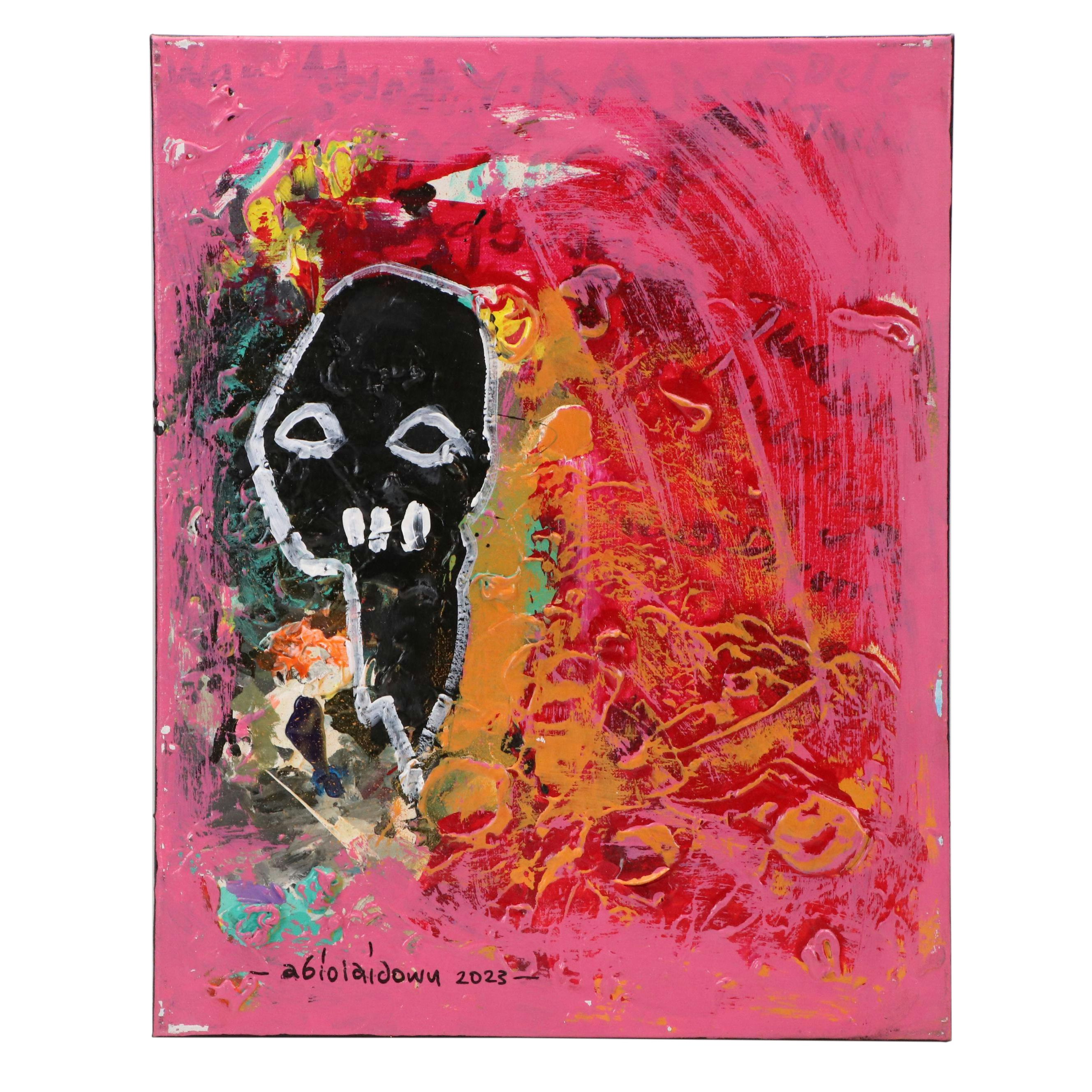 Abiola Idowu Stylized Acrylic Portrait "Infinity," 2023