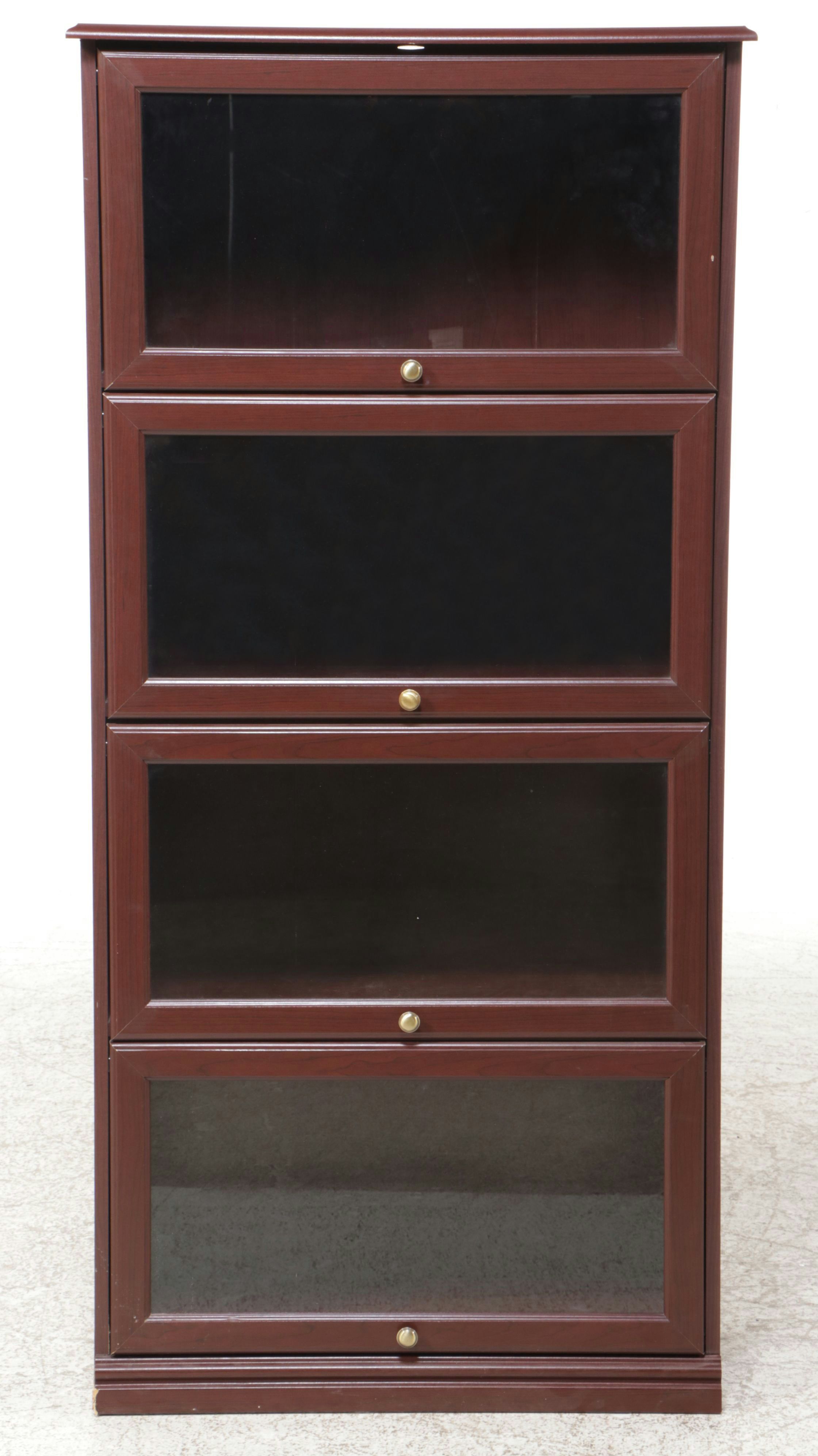 Art Deco Style Mahogany Finish Barrister's Bookcase