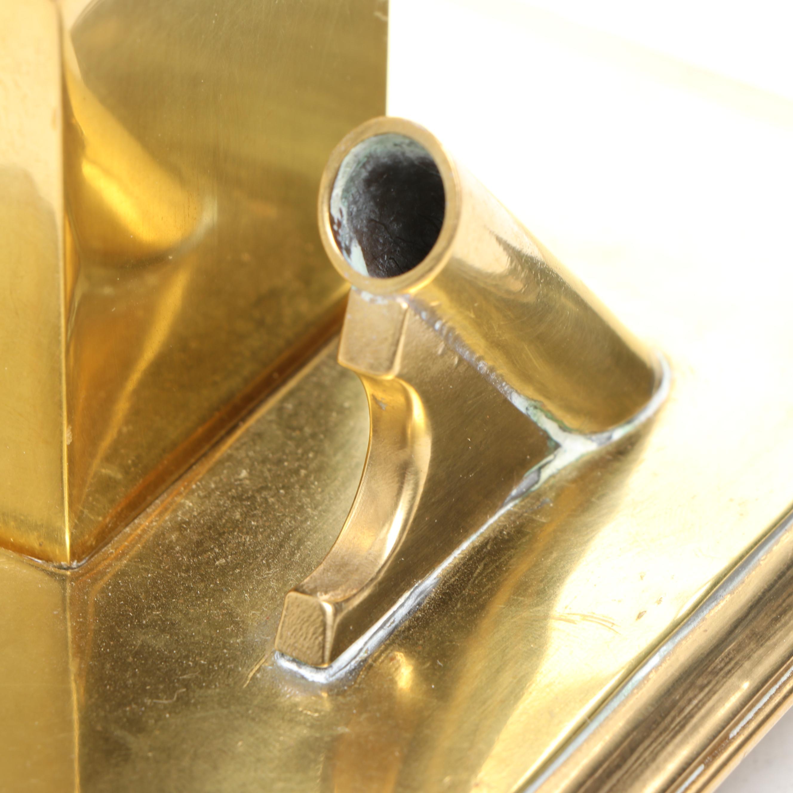 "Thinking Outside the Box" Figurine with Brass Inkwell Desk Set