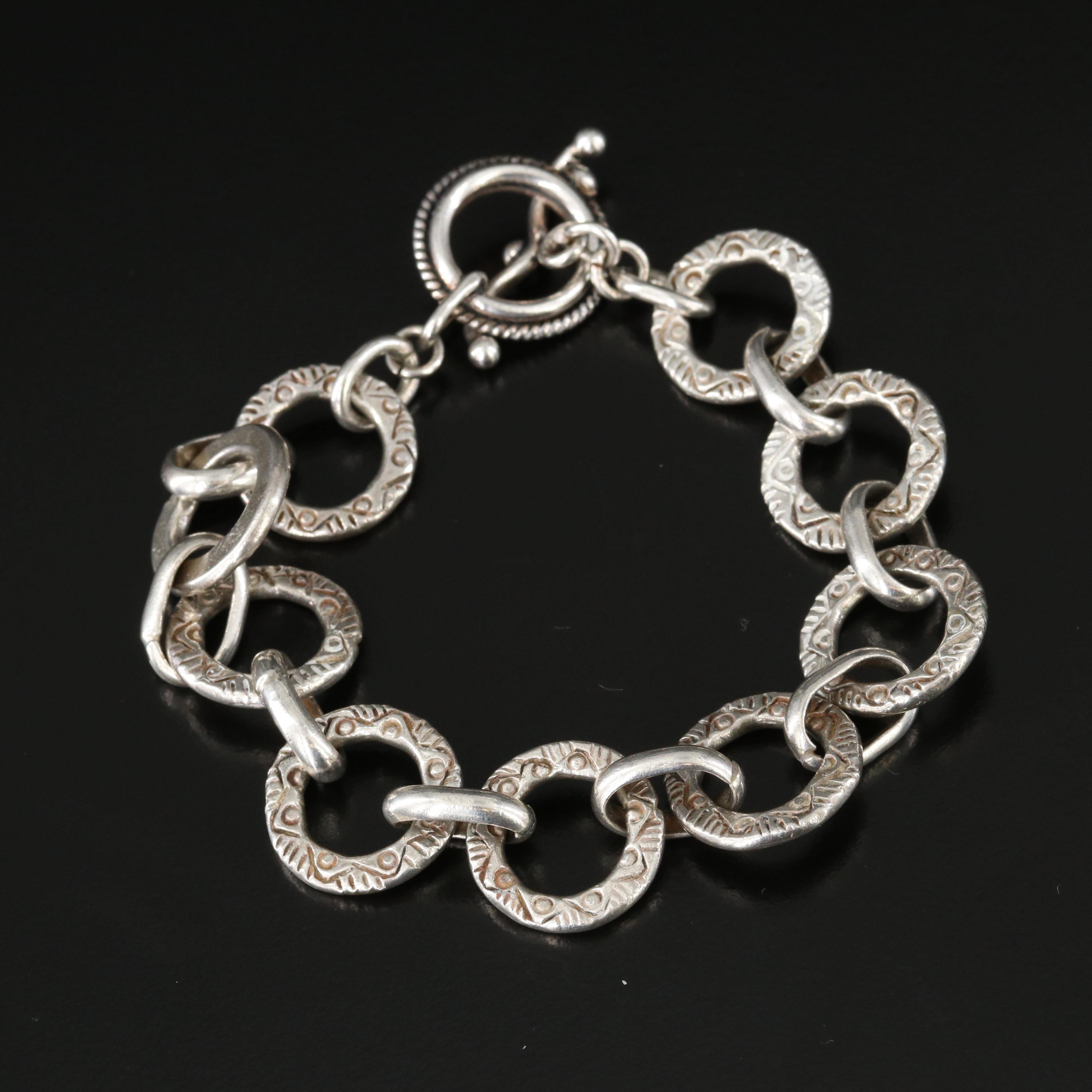 Sterling Circle Link Bracelet