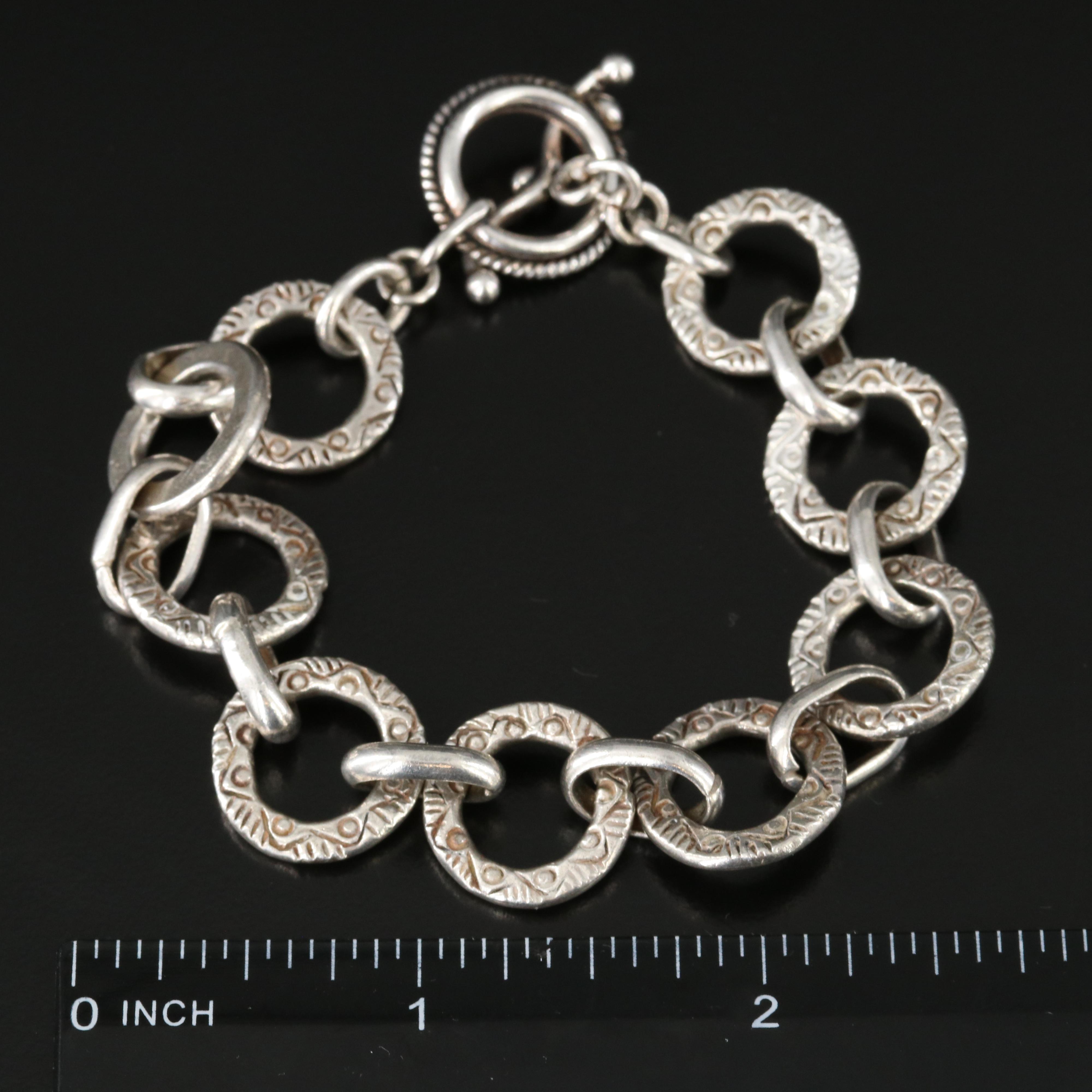 Sterling Circle Link Bracelet