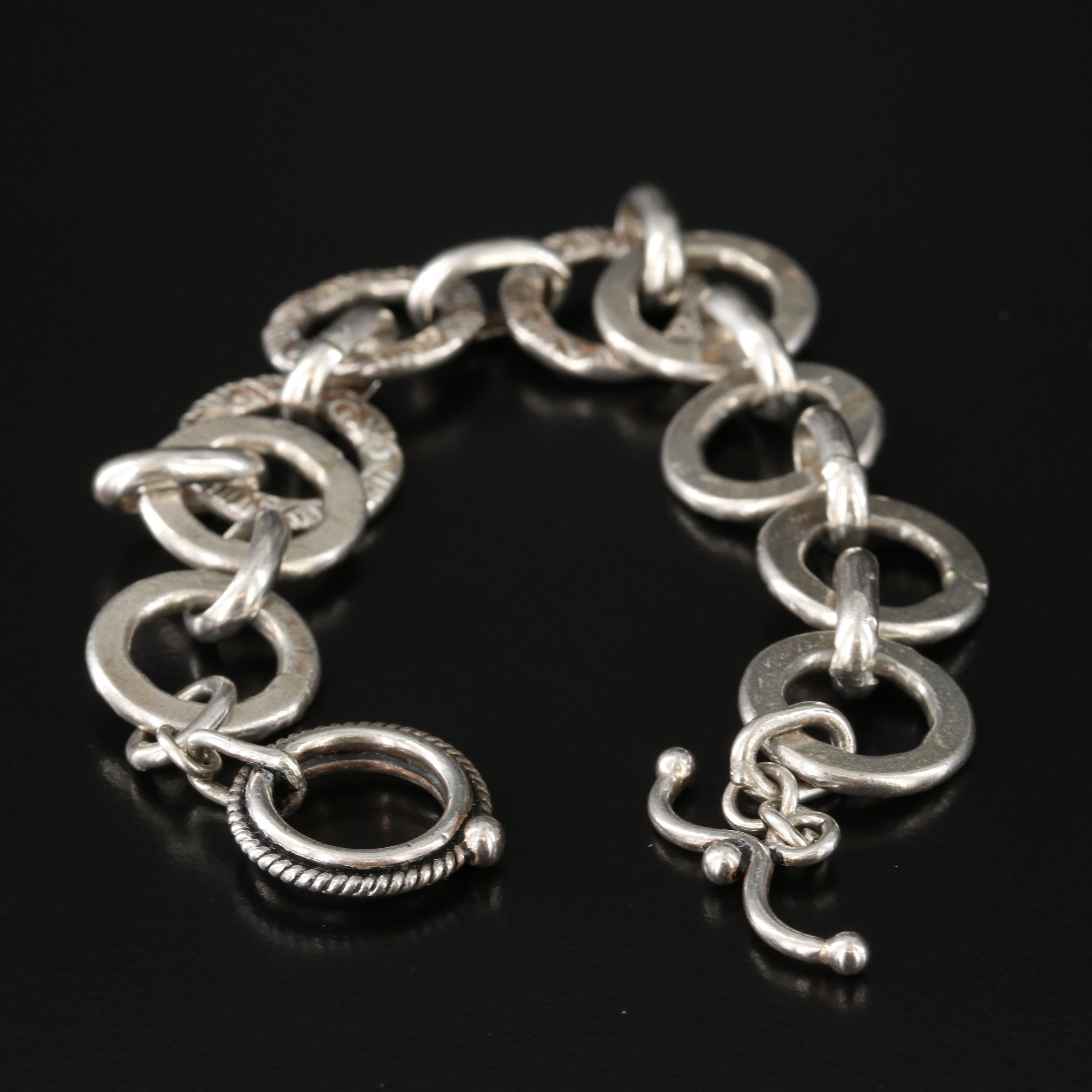 Sterling Circle Link Bracelet