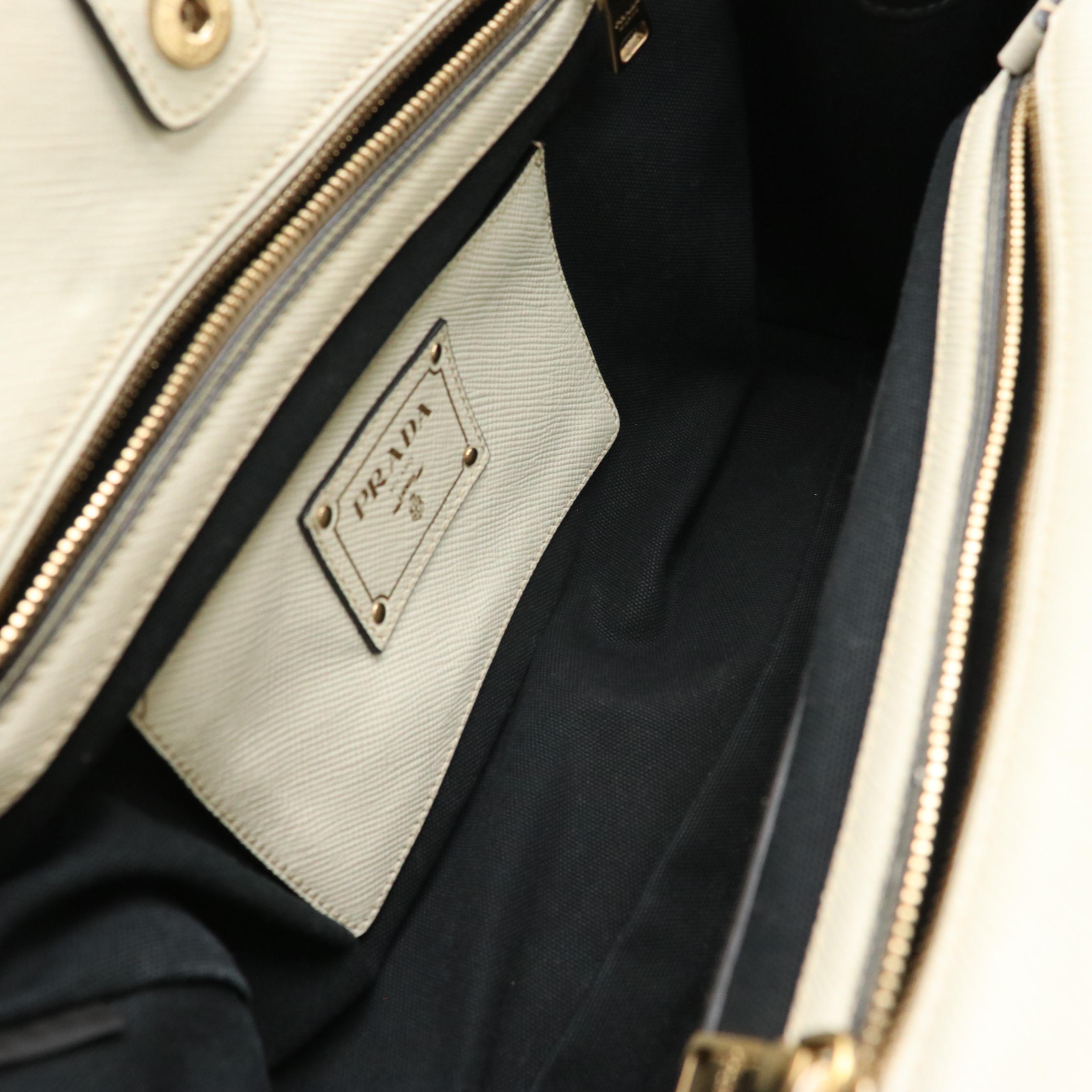 Prada Two-Way Bag in Canvas and Saffiano Leather