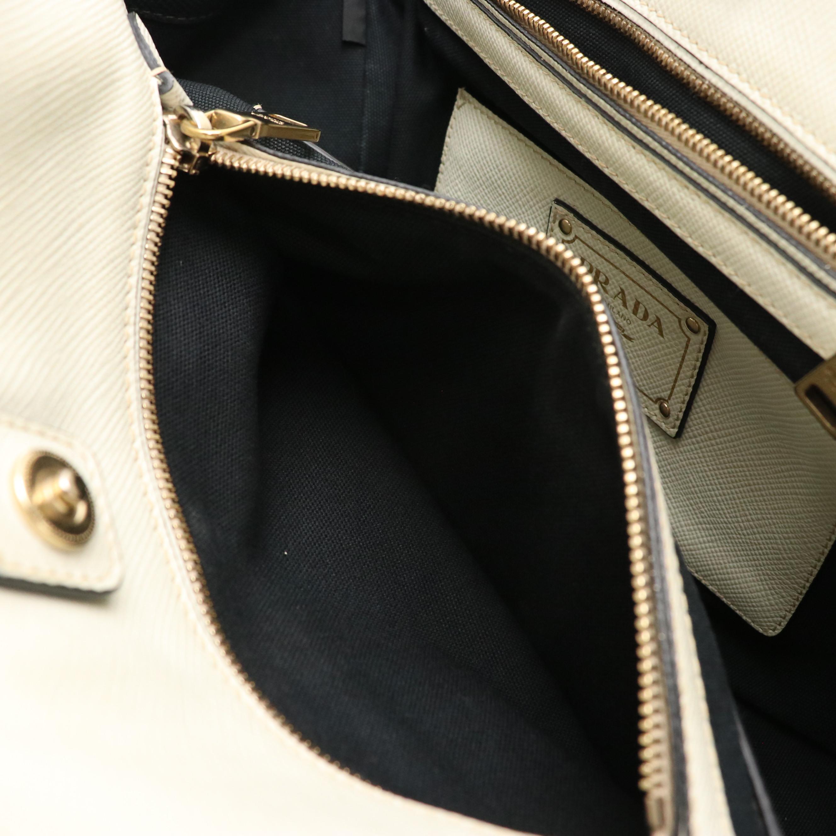Prada Two-Way Bag in Canvas and Saffiano Leather
