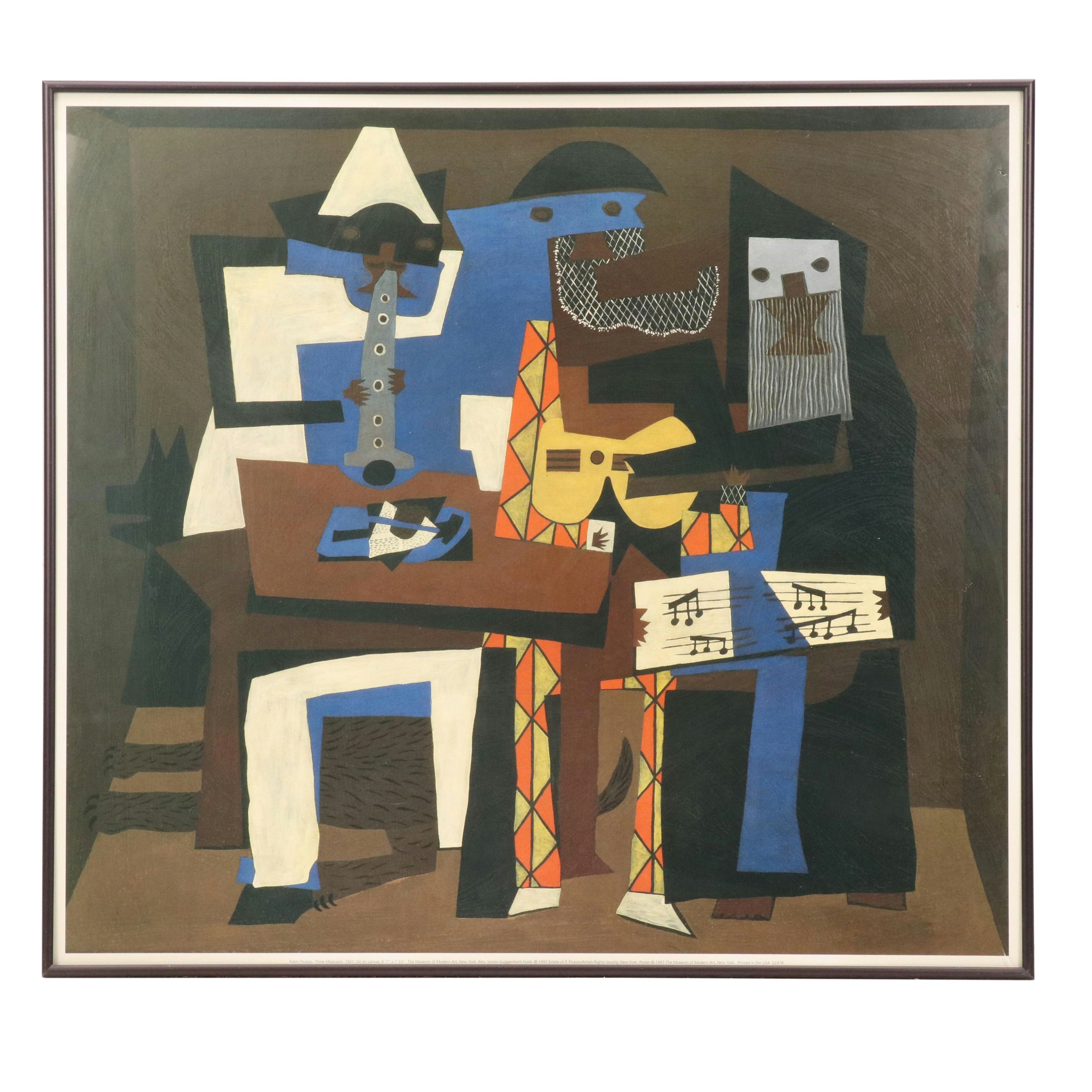 Offset Lithograph After Pablo Picasso "Three Musicians," 1997