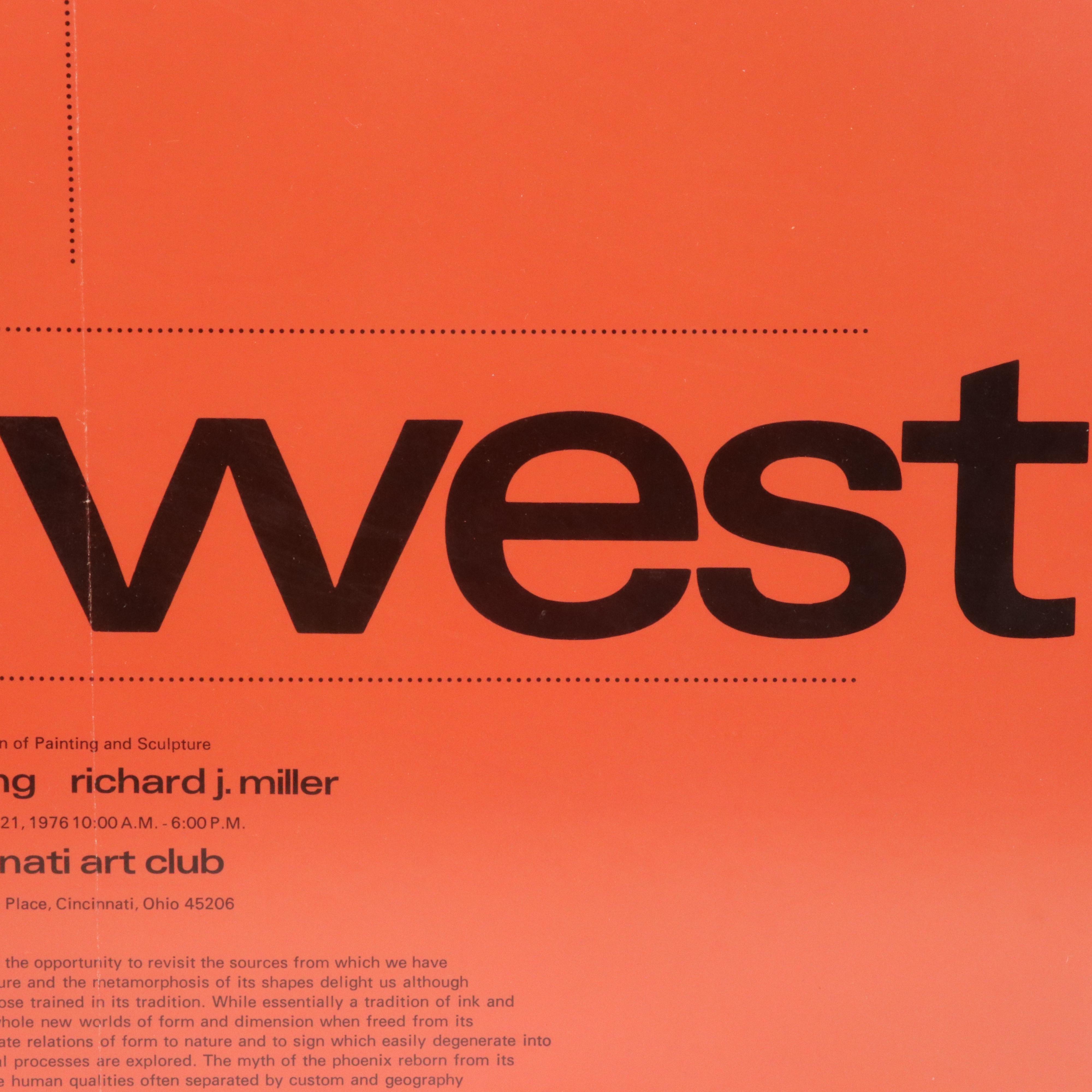 Cincinnati Art Club Lithograph Exhibition Poster "Eastwest"