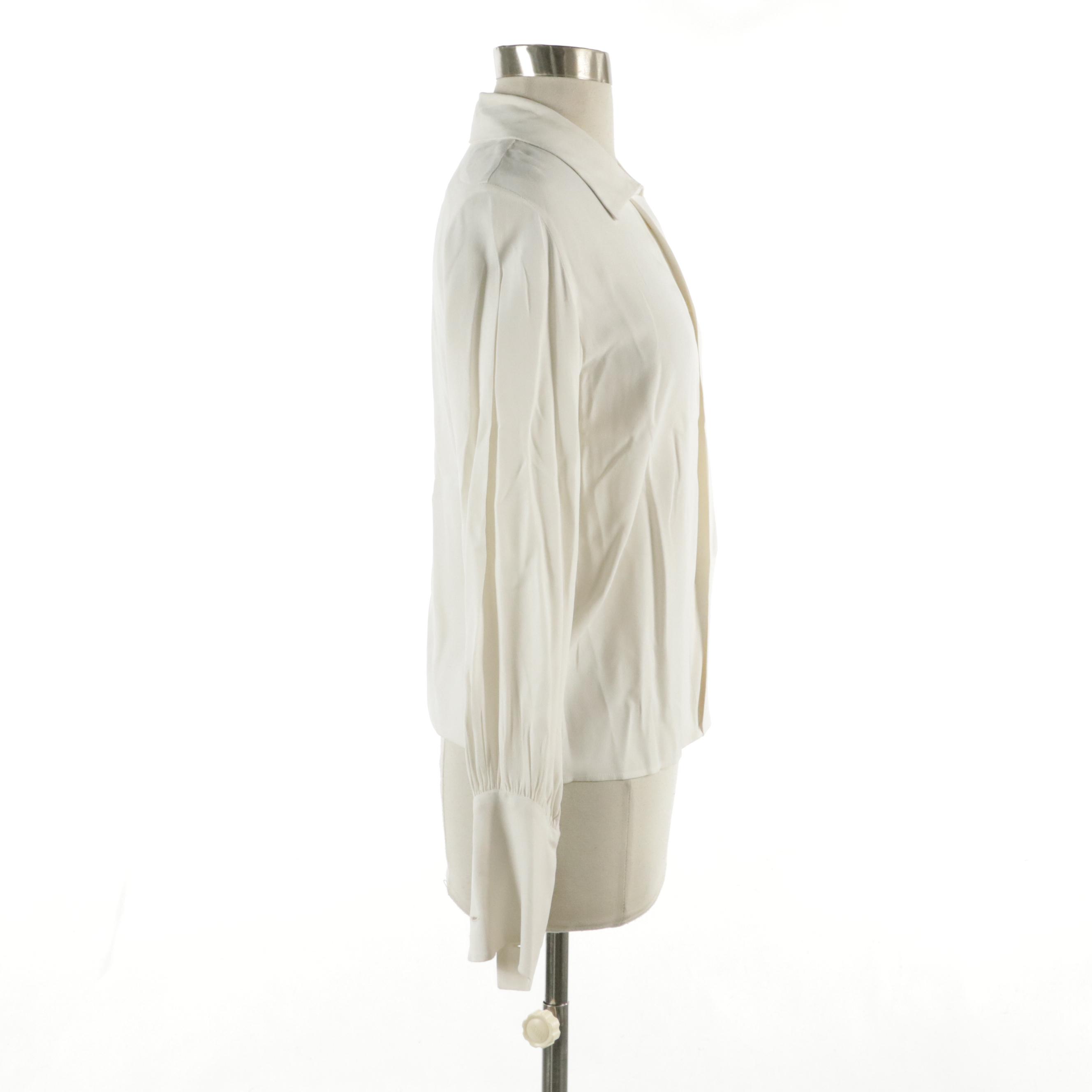 Yves Saint Laurent Button-Up Blouse with French Cuffs