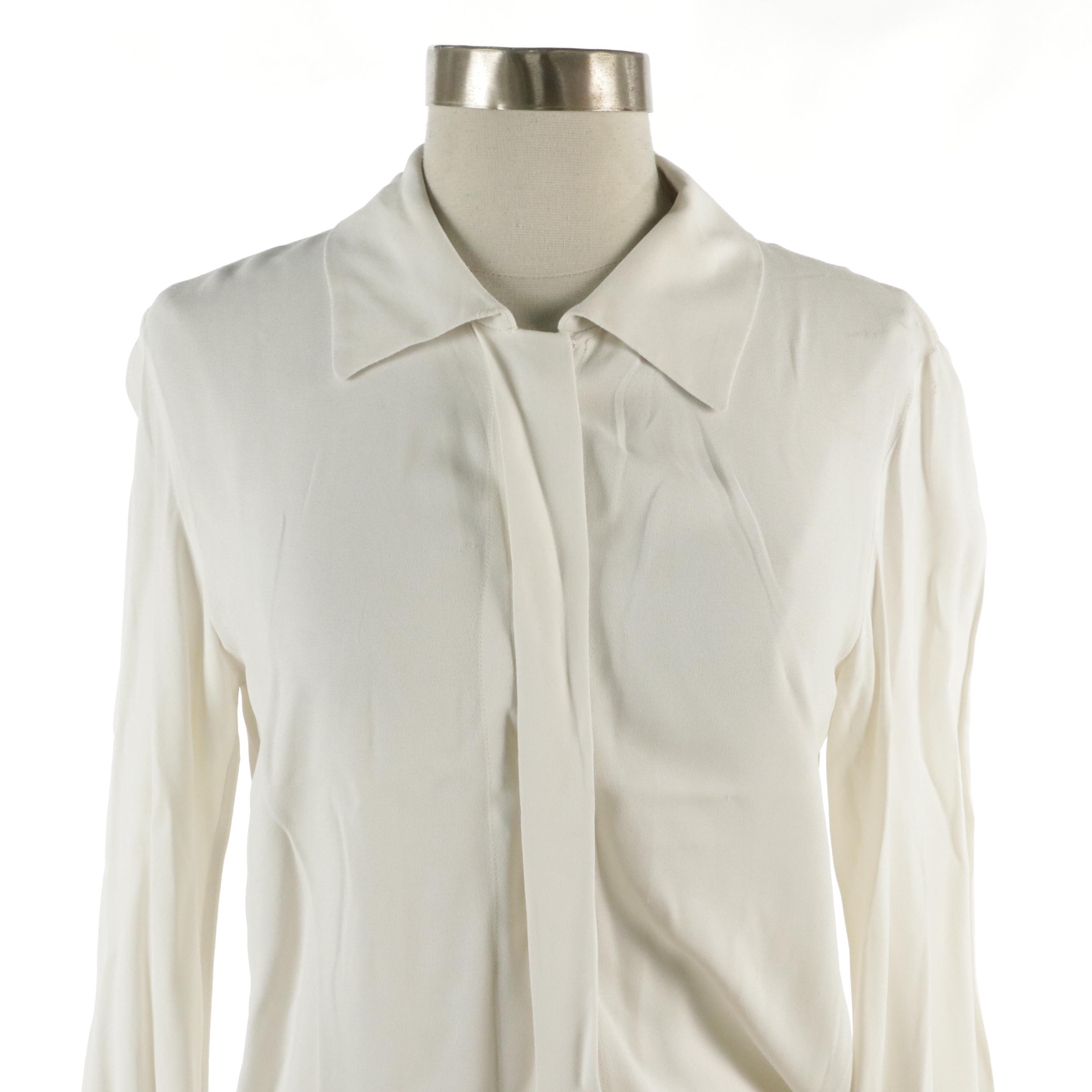 Yves Saint Laurent Button-Up Blouse with French Cuffs