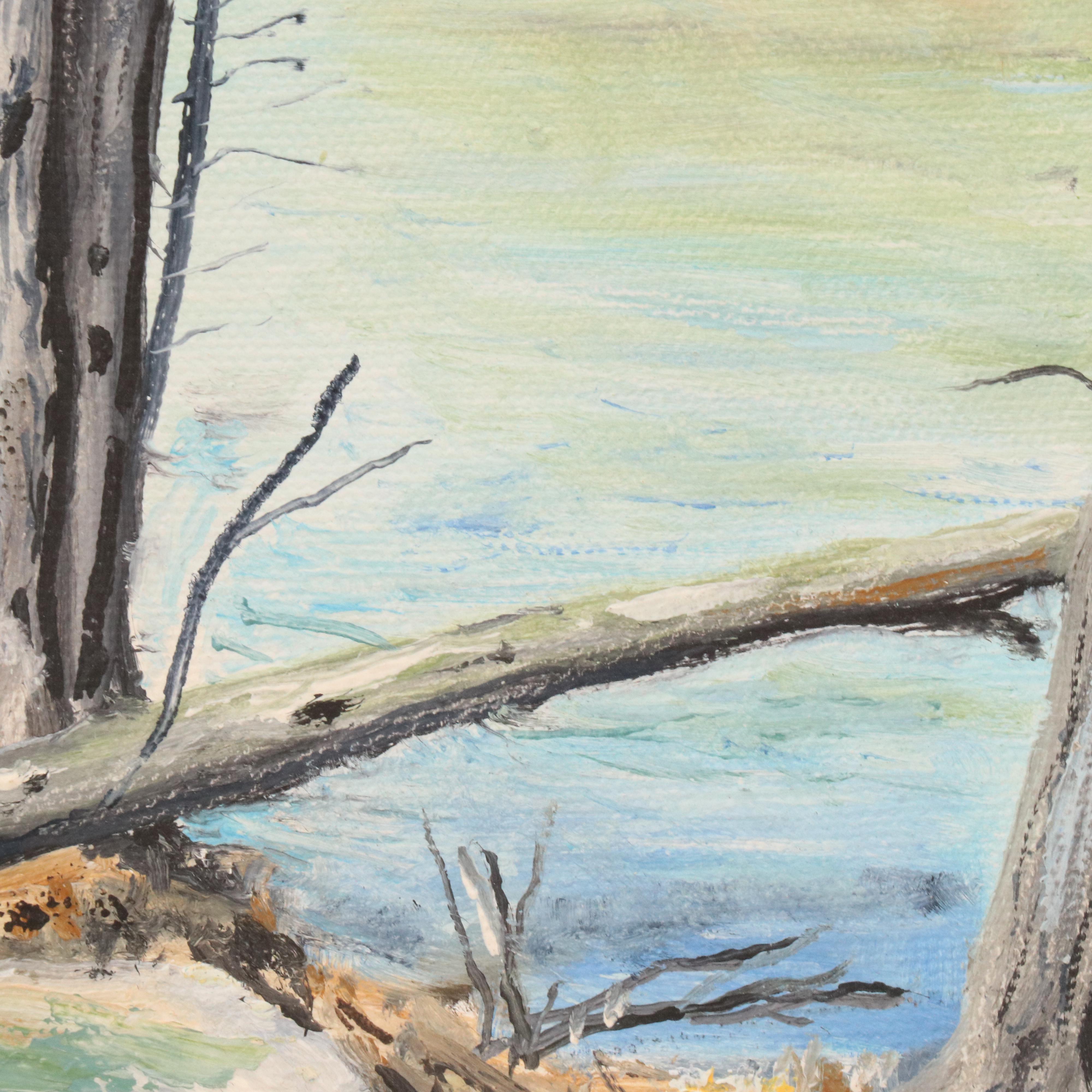 J. Wind River Landscape Acrylic Painting, 1988