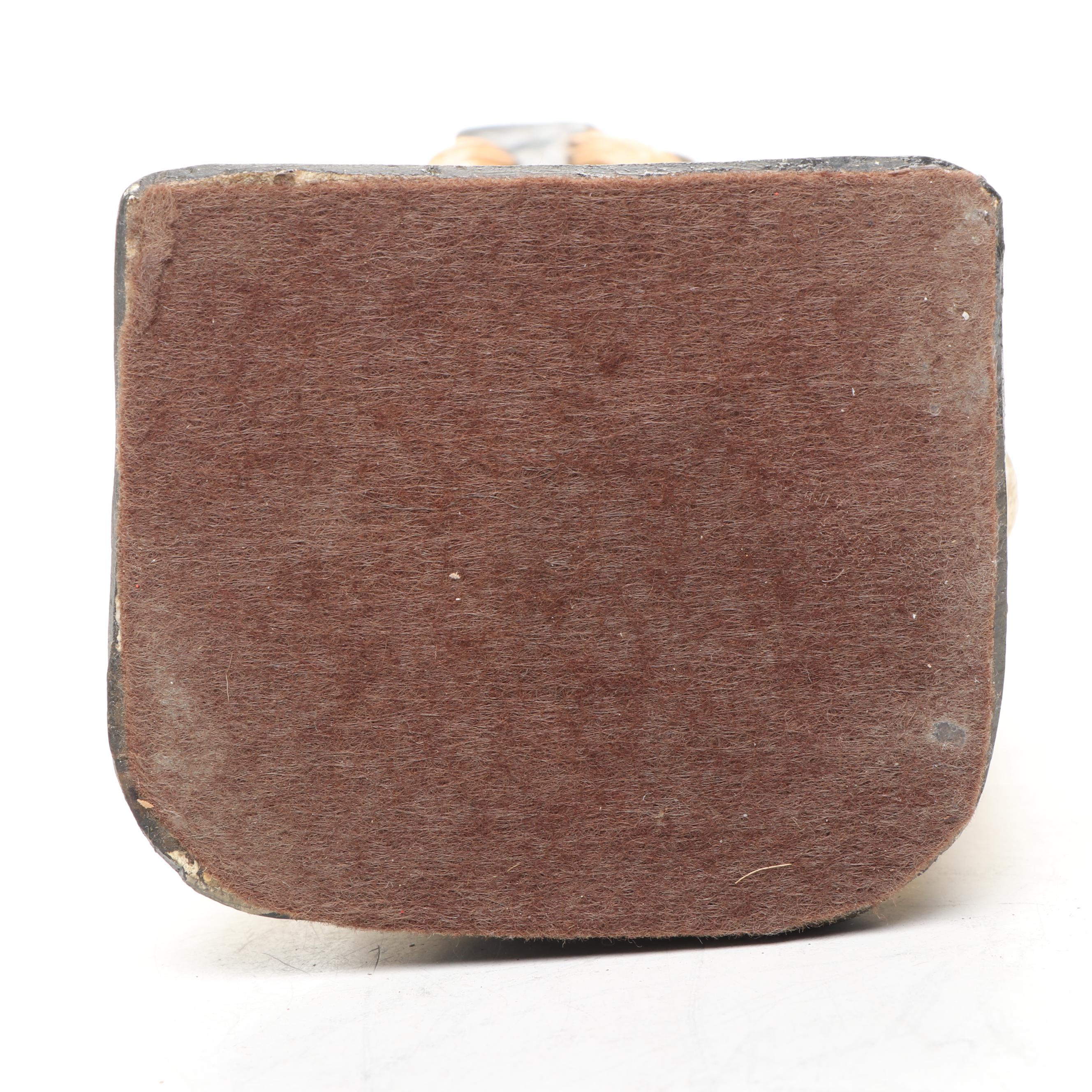 Victorian Gilt Leather Bible with Mid-Century Chalkware Rabbi