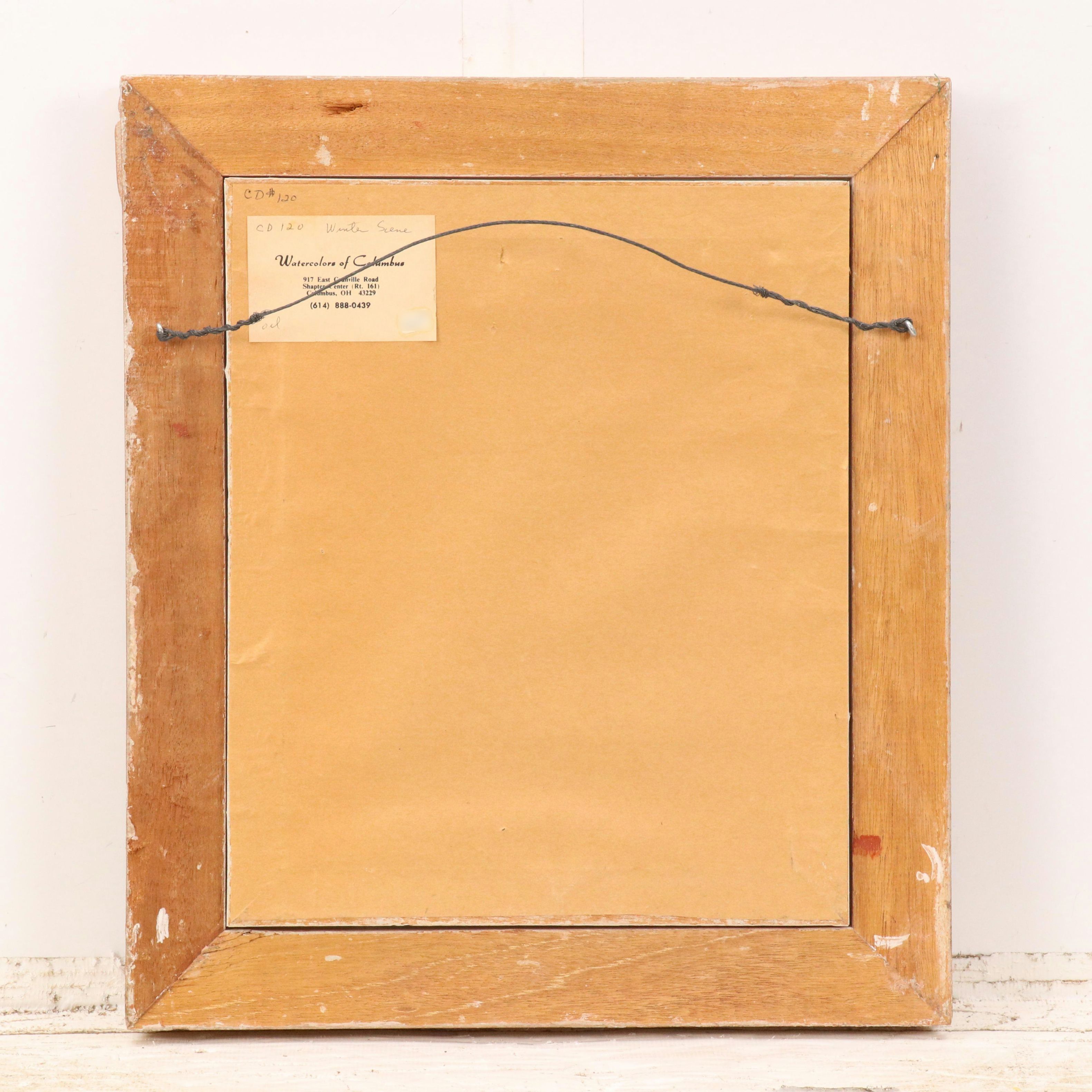 Carolyn Dixon Oil Landscape of Winter River Valley, Late 20th–21st Century