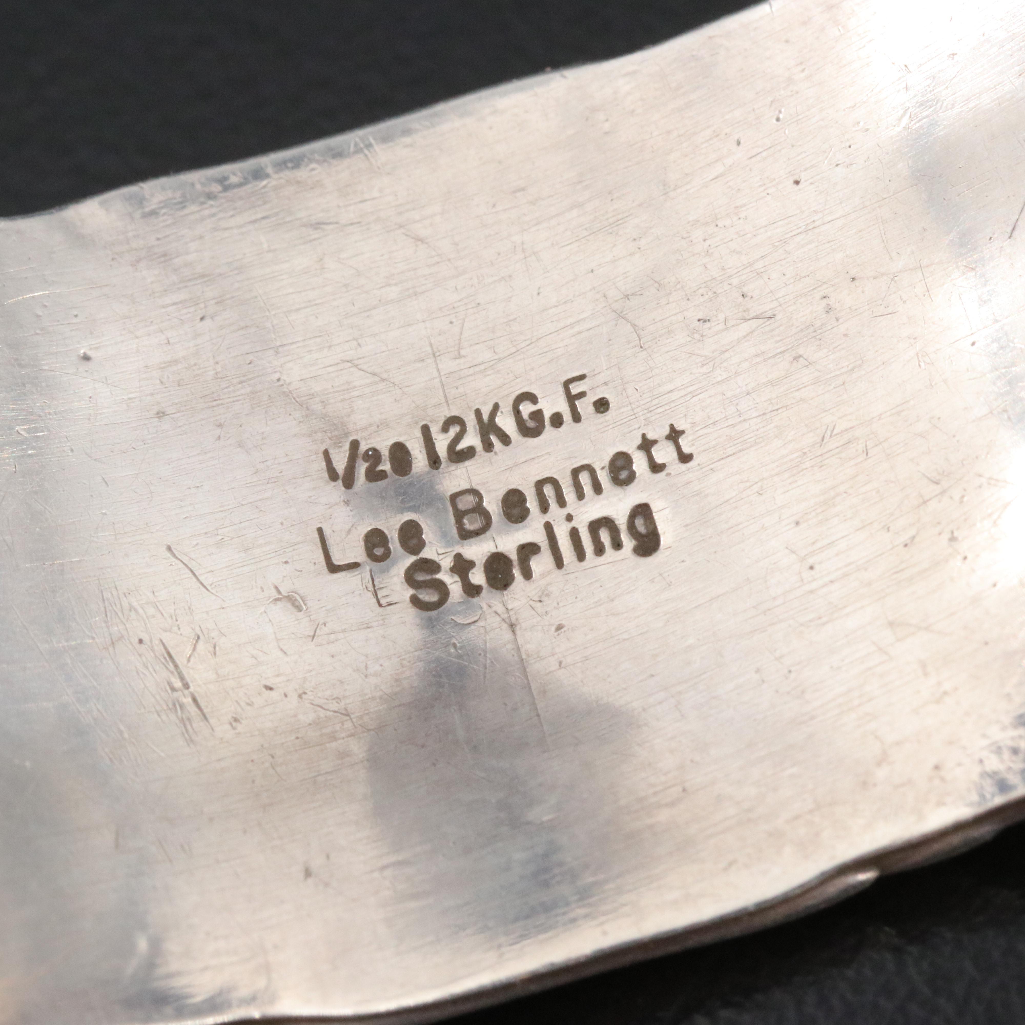 Lee Bennett Navajo Diné Sterling and Gold-Filled Feather Cuff Bracelet