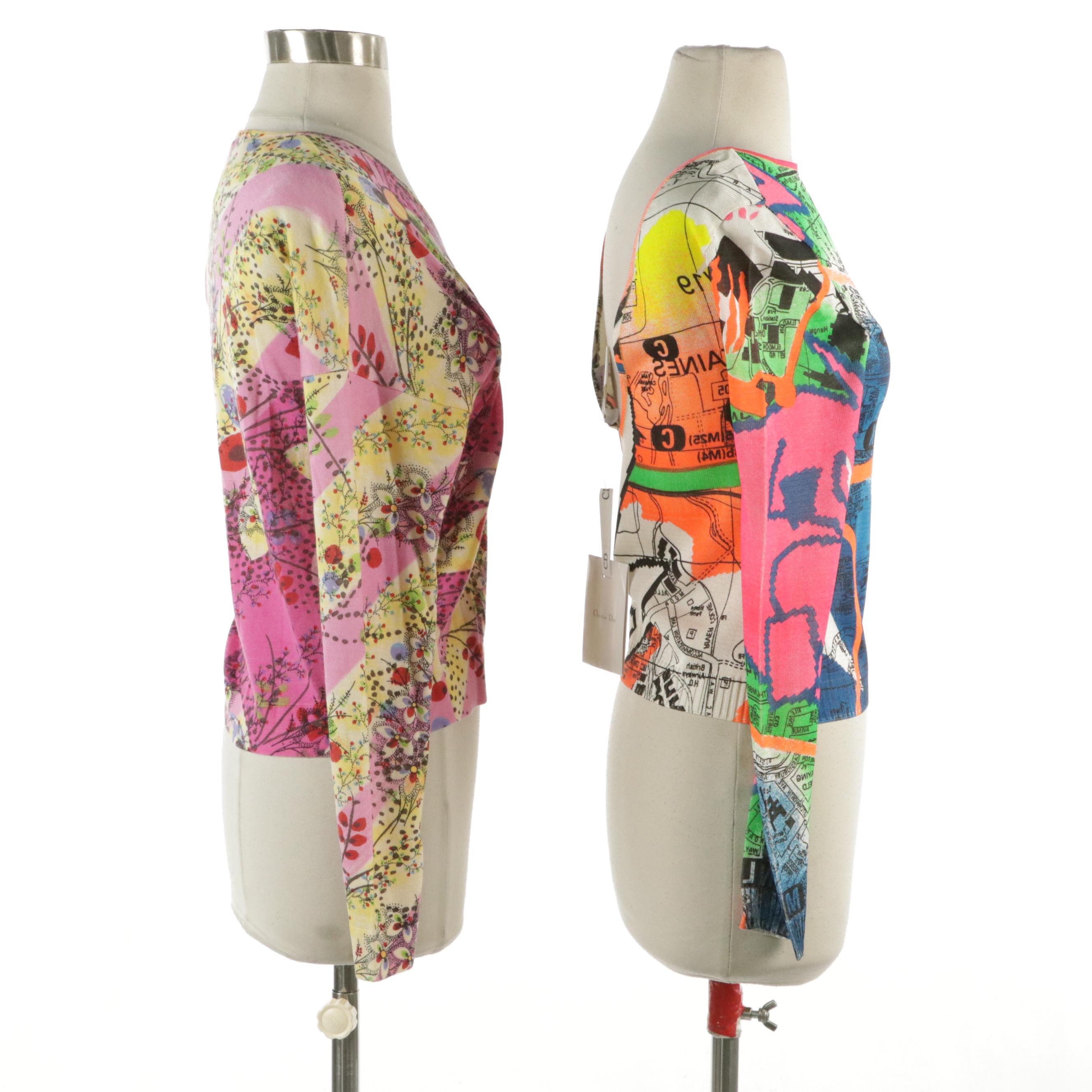 Christian Dior Boutique Long Sleeve Patterned Knit Tops