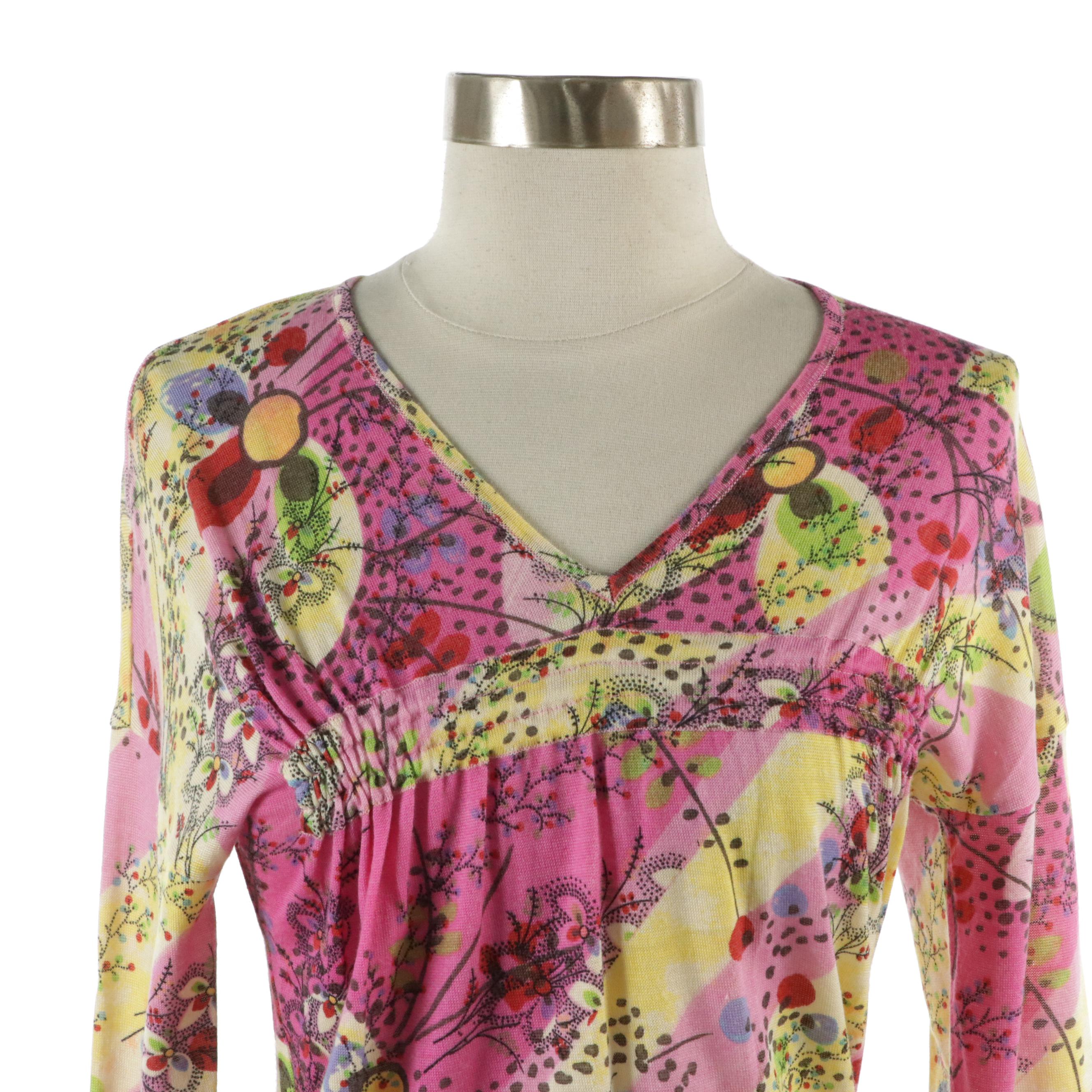 Christian Dior Boutique Long Sleeve Patterned Knit Tops