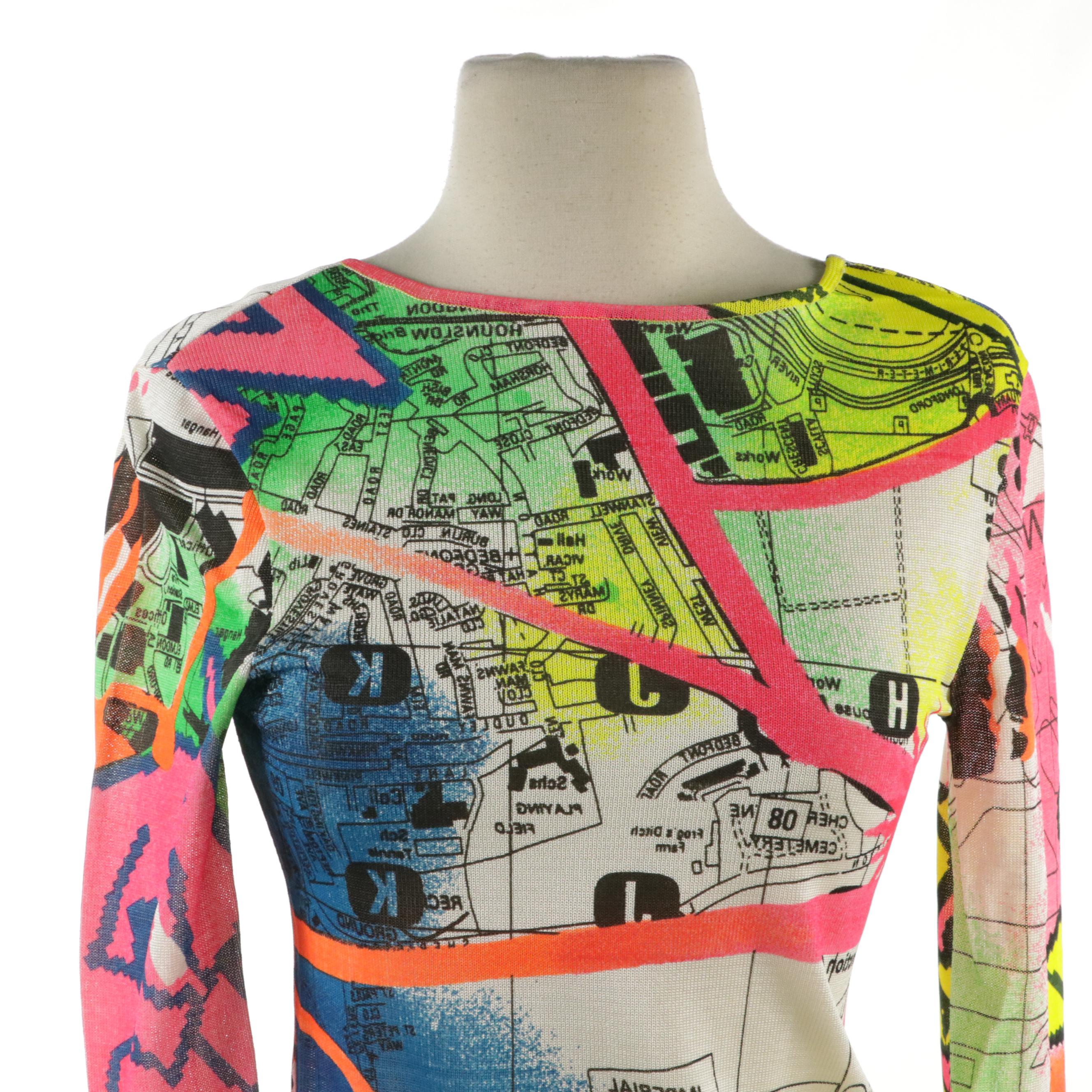 Christian Dior Boutique Long Sleeve Patterned Knit Tops