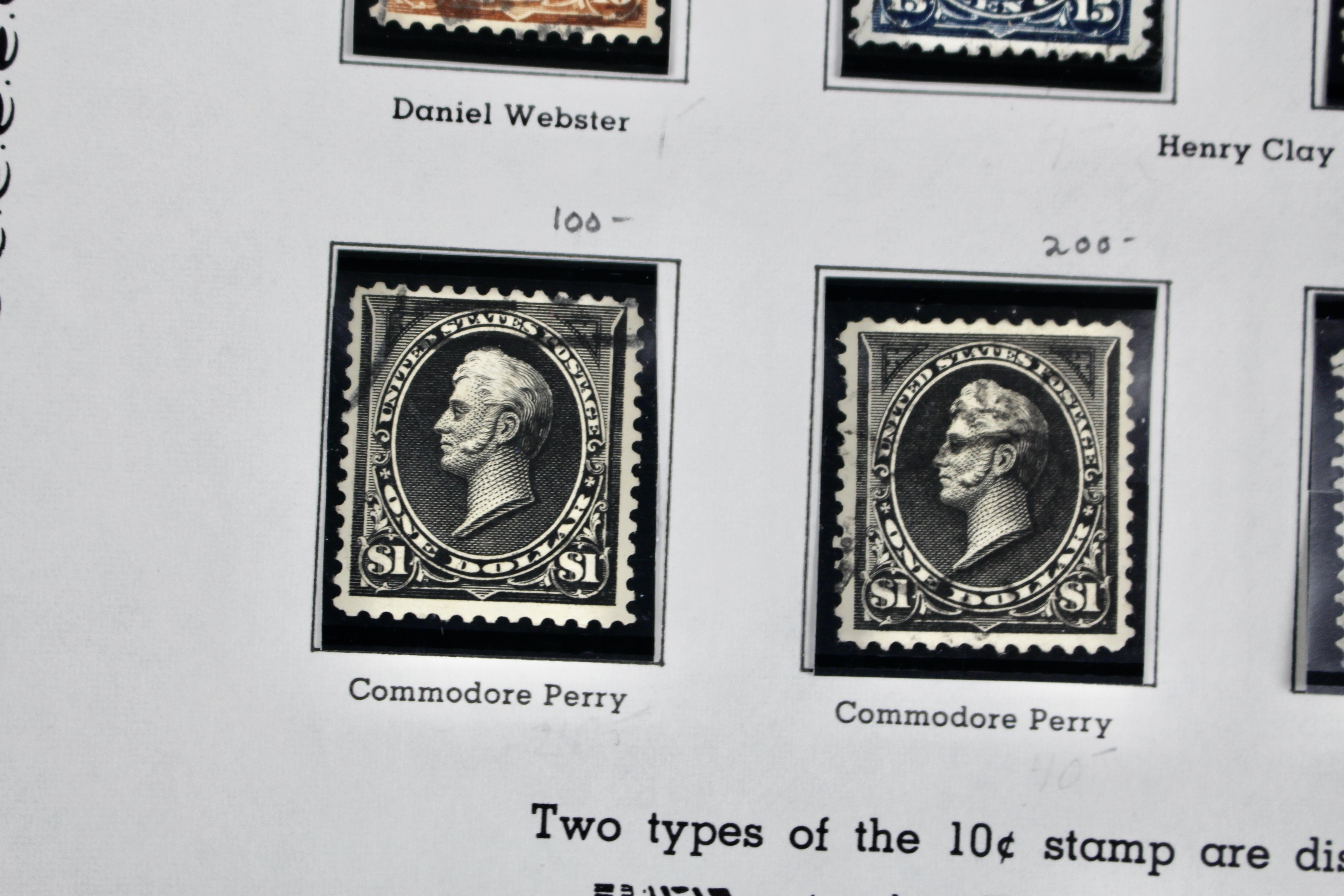 Ten Used U.S. Postage Stamps, Including Four High Value, 1895 to 1898