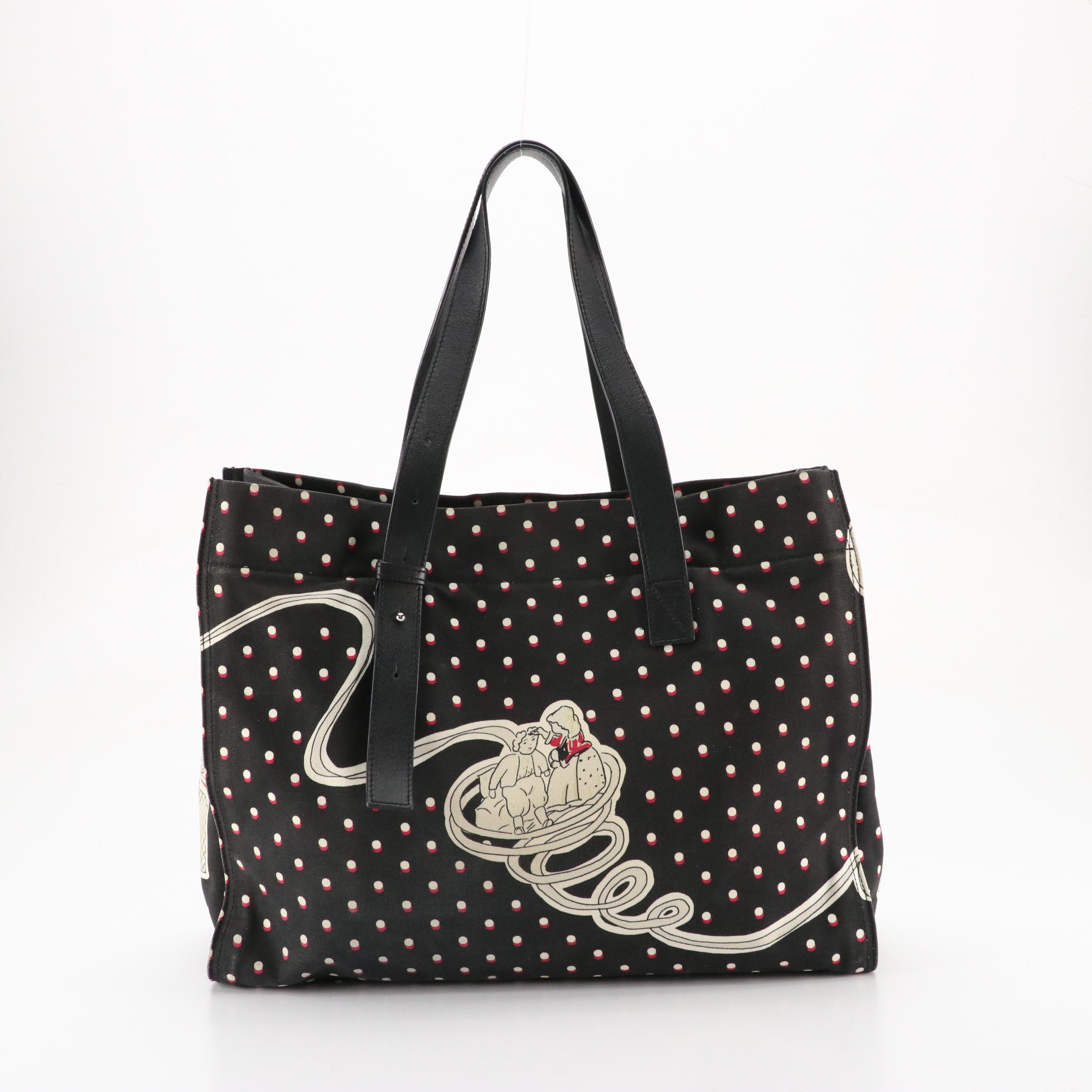 Loewe x Paula's Ibiza II Close To Paradise Tote Bag in B&W Dot Printed Canvas