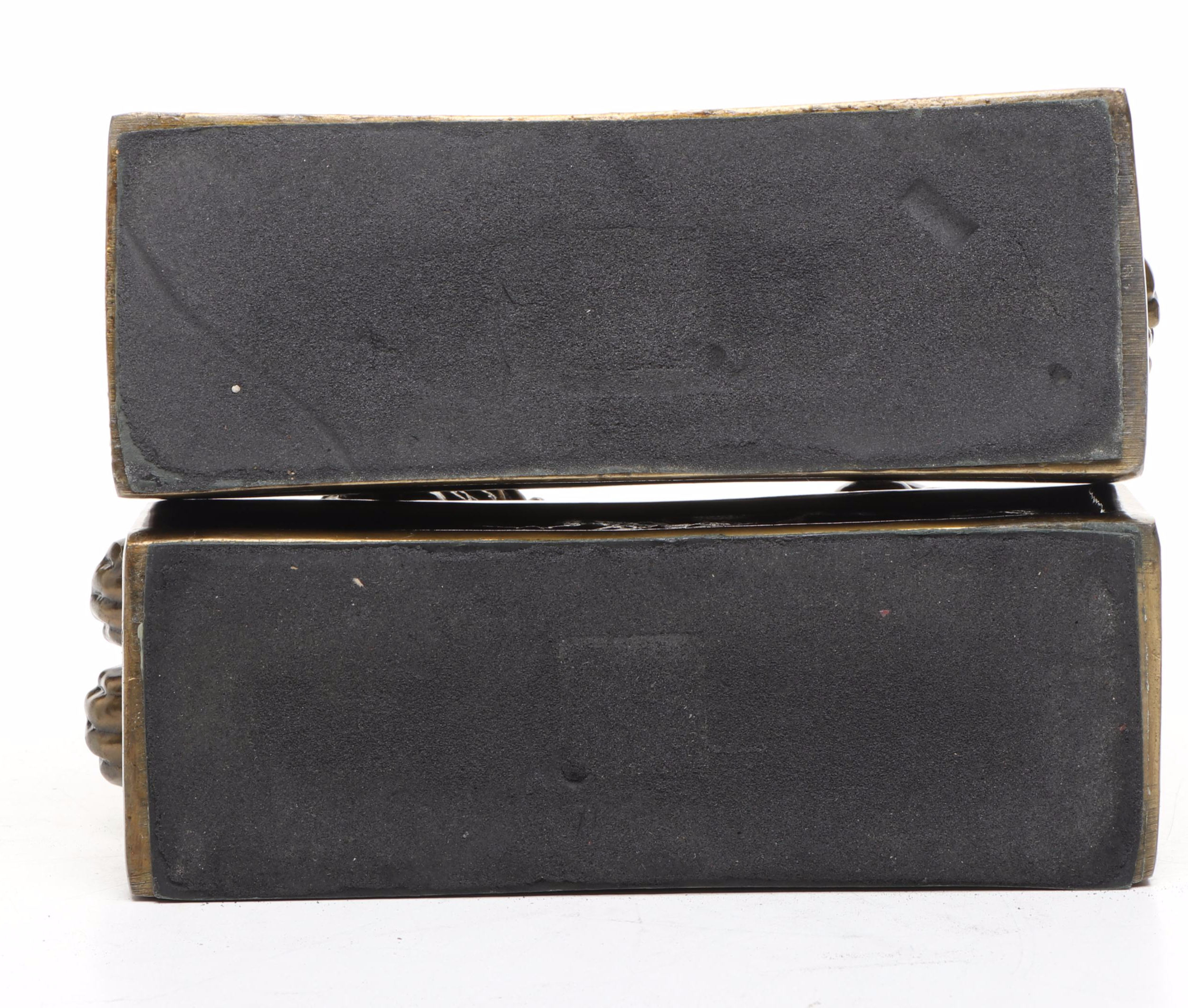 Bronzed Metal Recumbent Lion Bookends