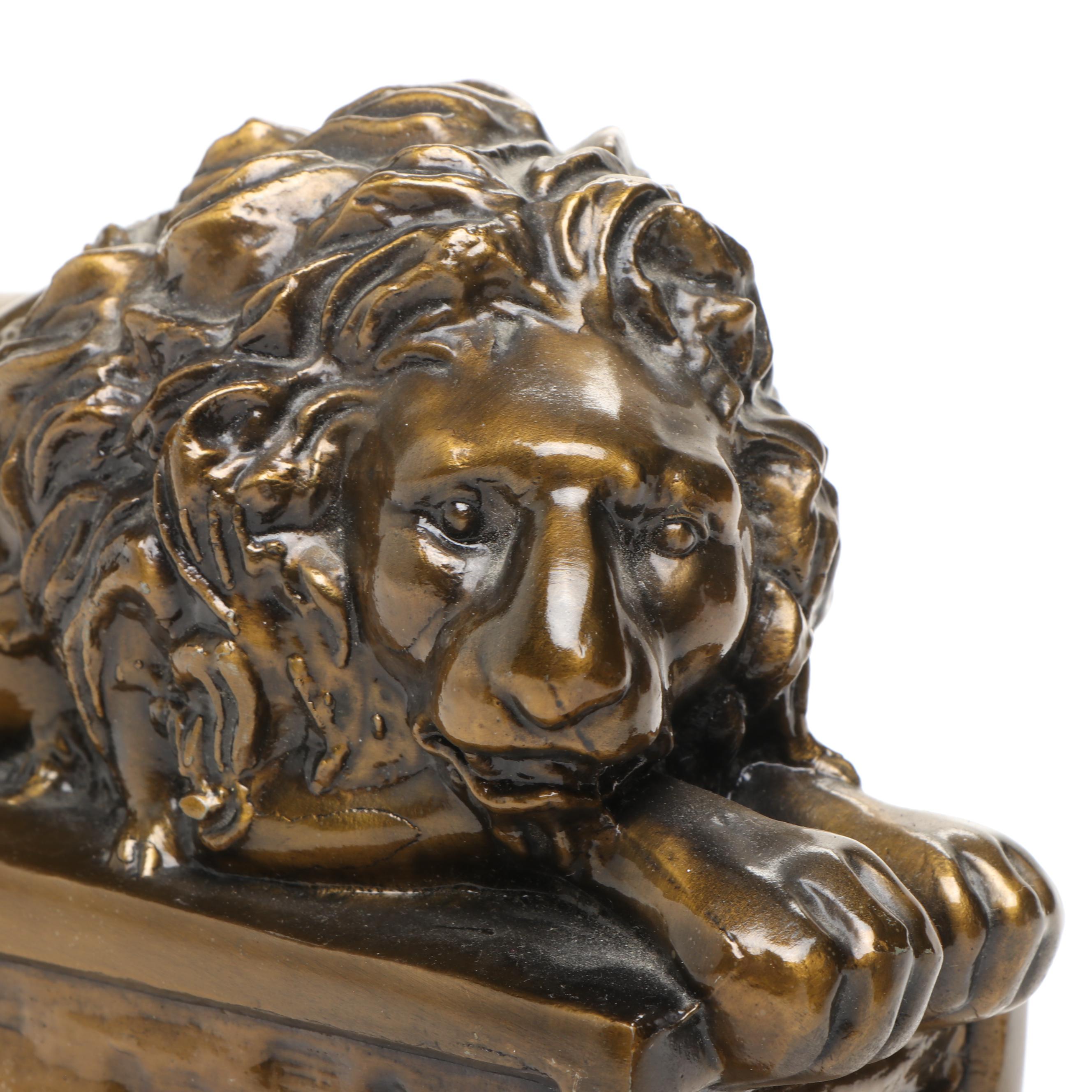 Bronzed Metal Recumbent Lion Bookends
