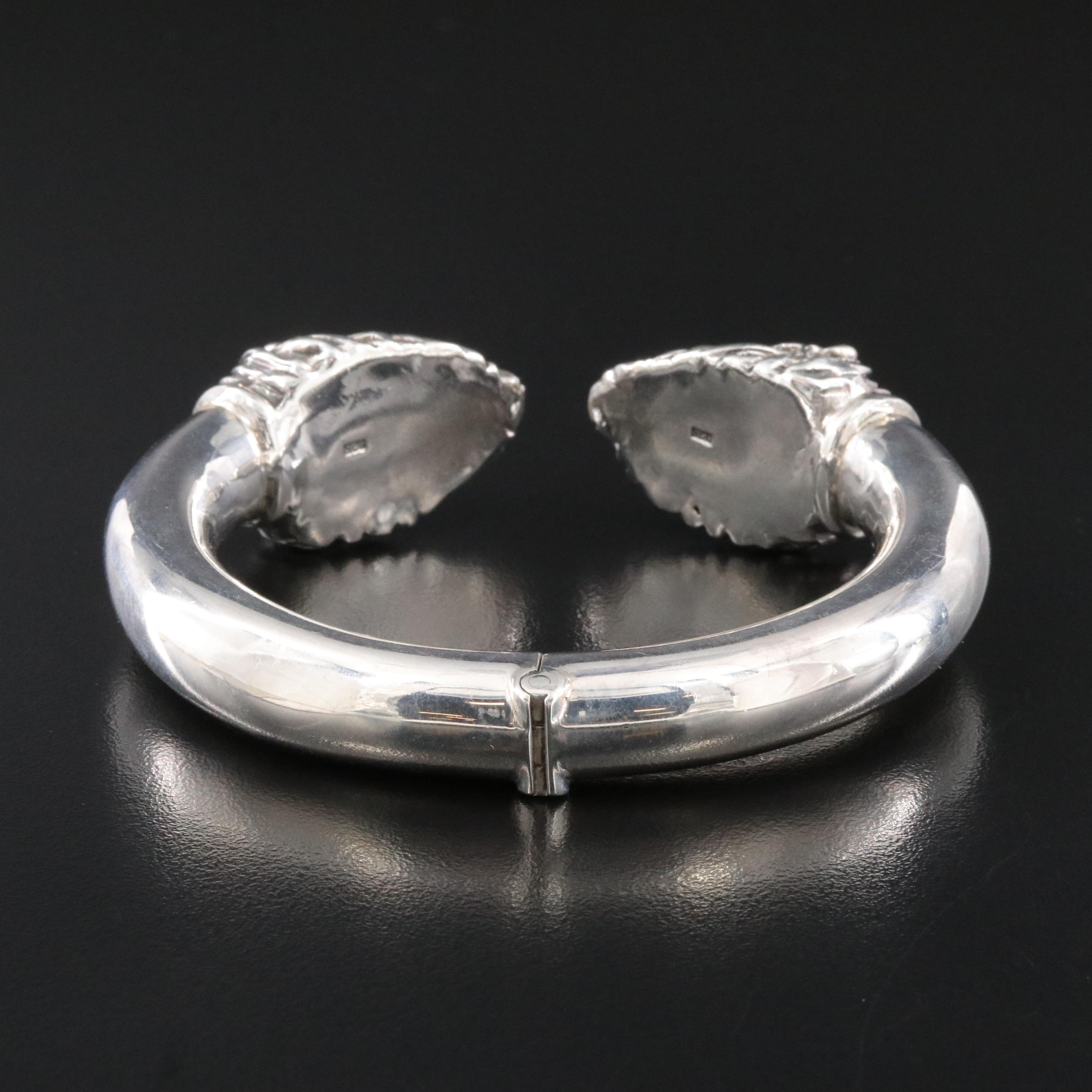 Sterling Lion Head Cuff