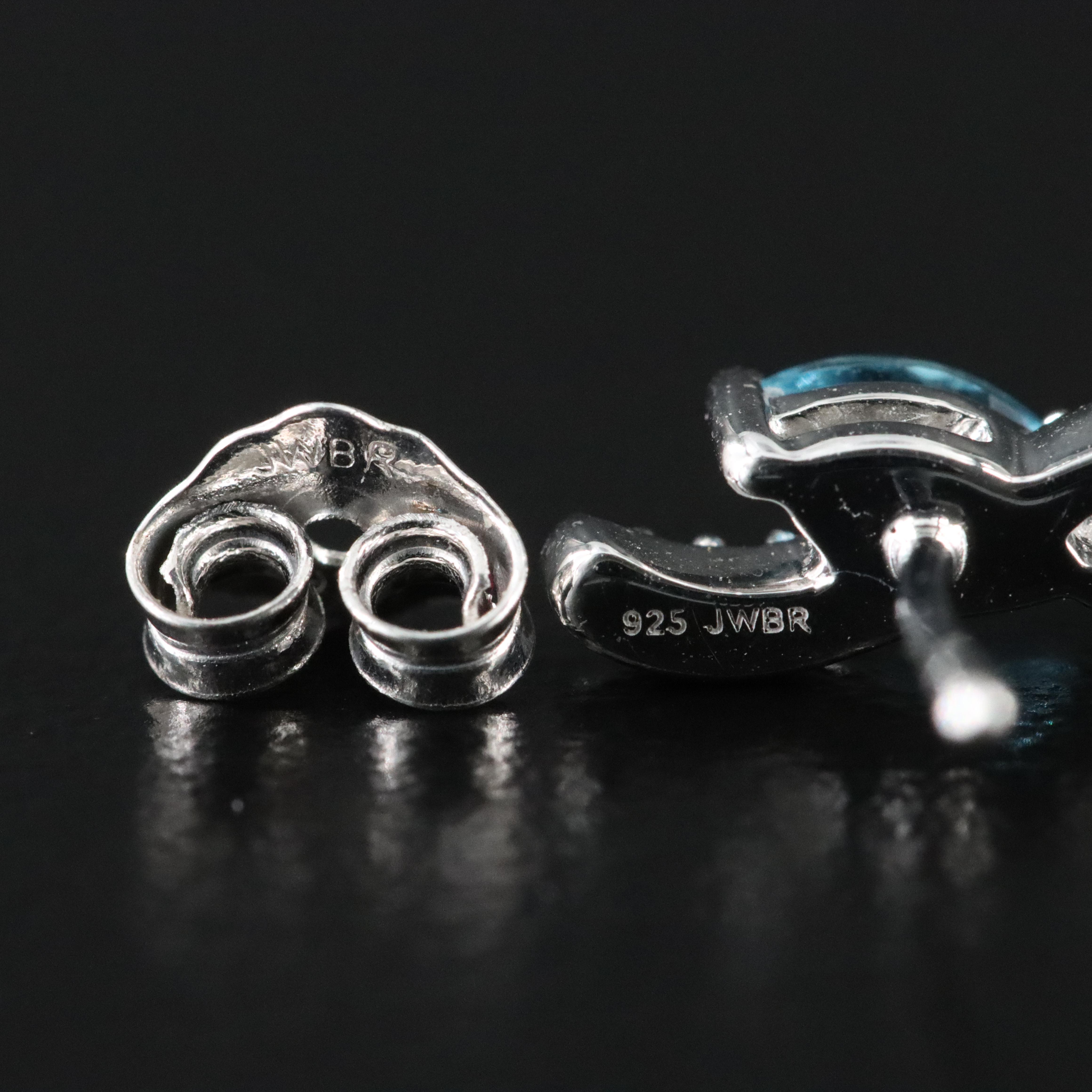 Sterling Sky Blue Topaz and White Sapphire Pendant Earrings