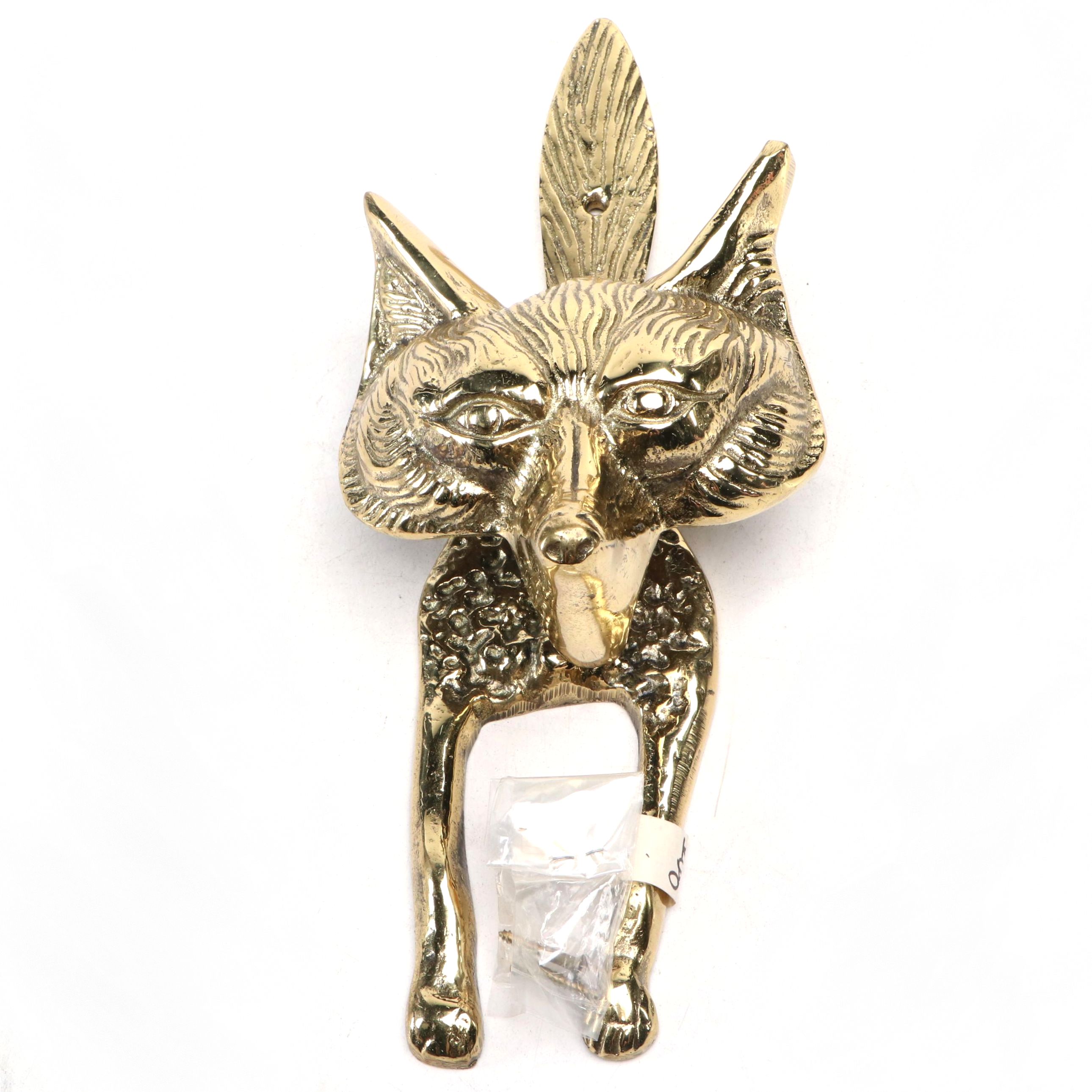 English Brass Fox Door Knocker