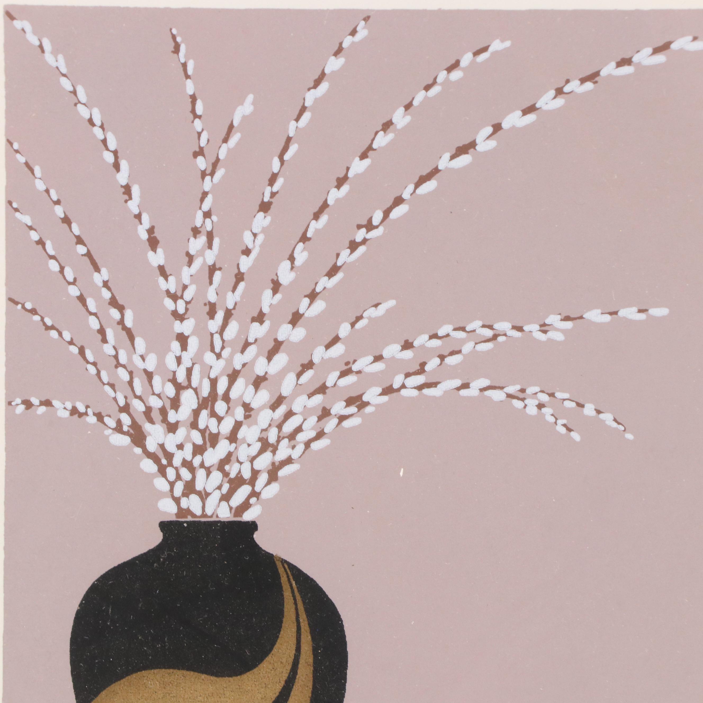 Edward Lee Floral Still Life Serigraph, Late 20th Century