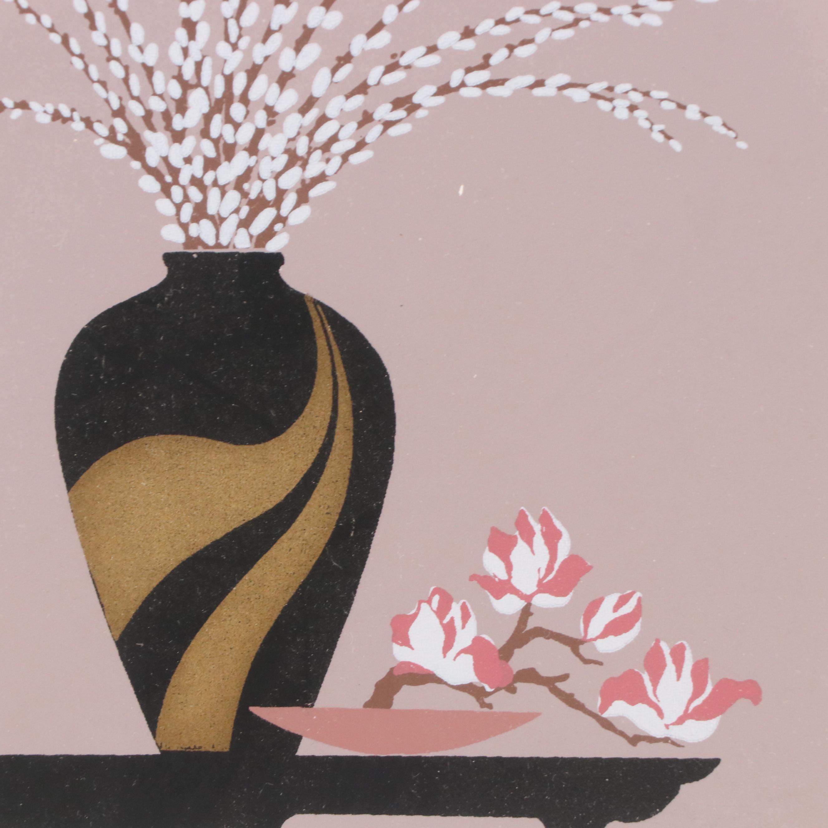 Edward Lee Floral Still Life Serigraph, Late 20th Century